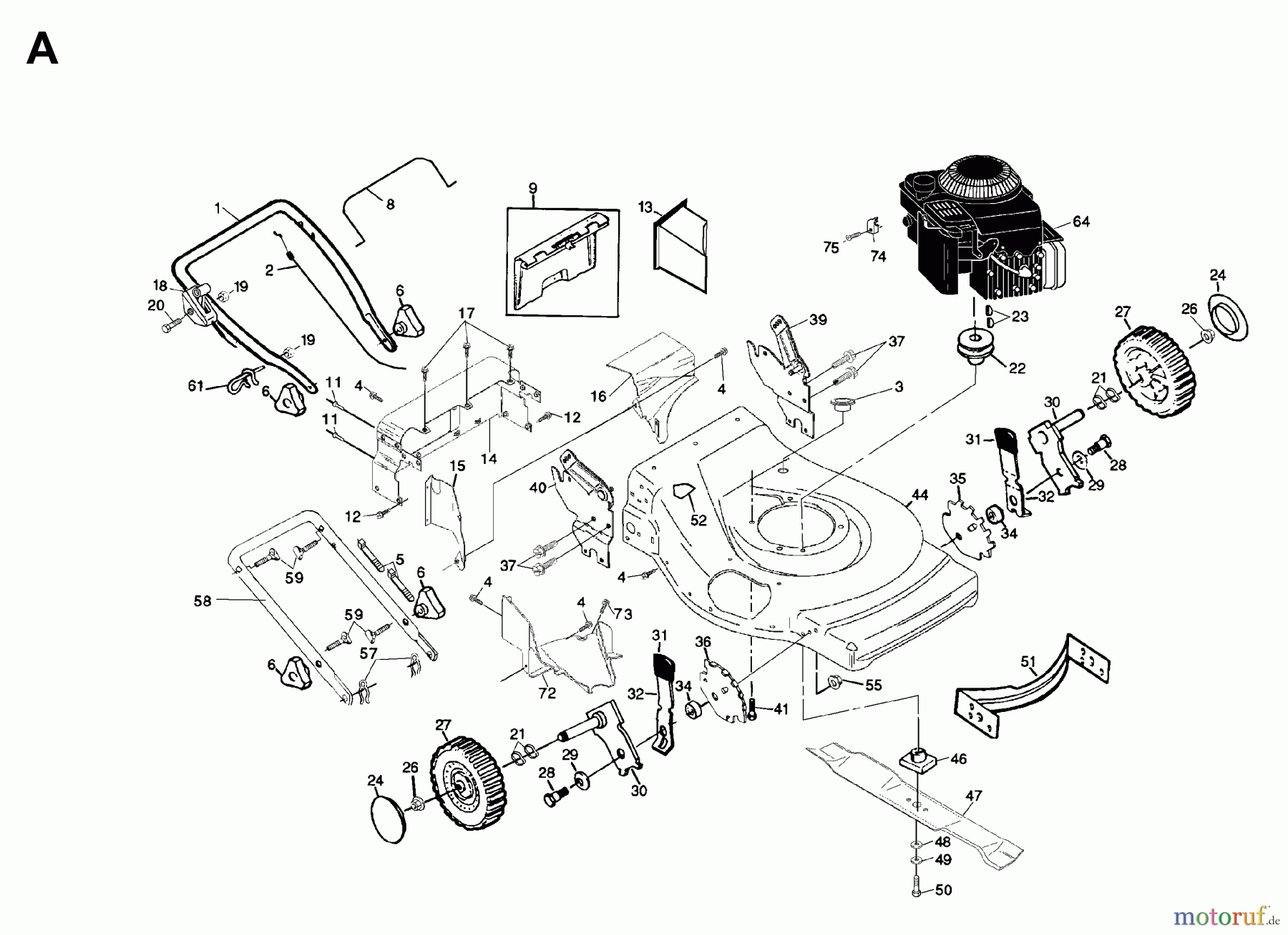 Jonsered Rasenmäher 600 RDII (J600RDD) - Jonsered Walk-Behind Mower (1998-02) PRODUCT COMPLETE #1