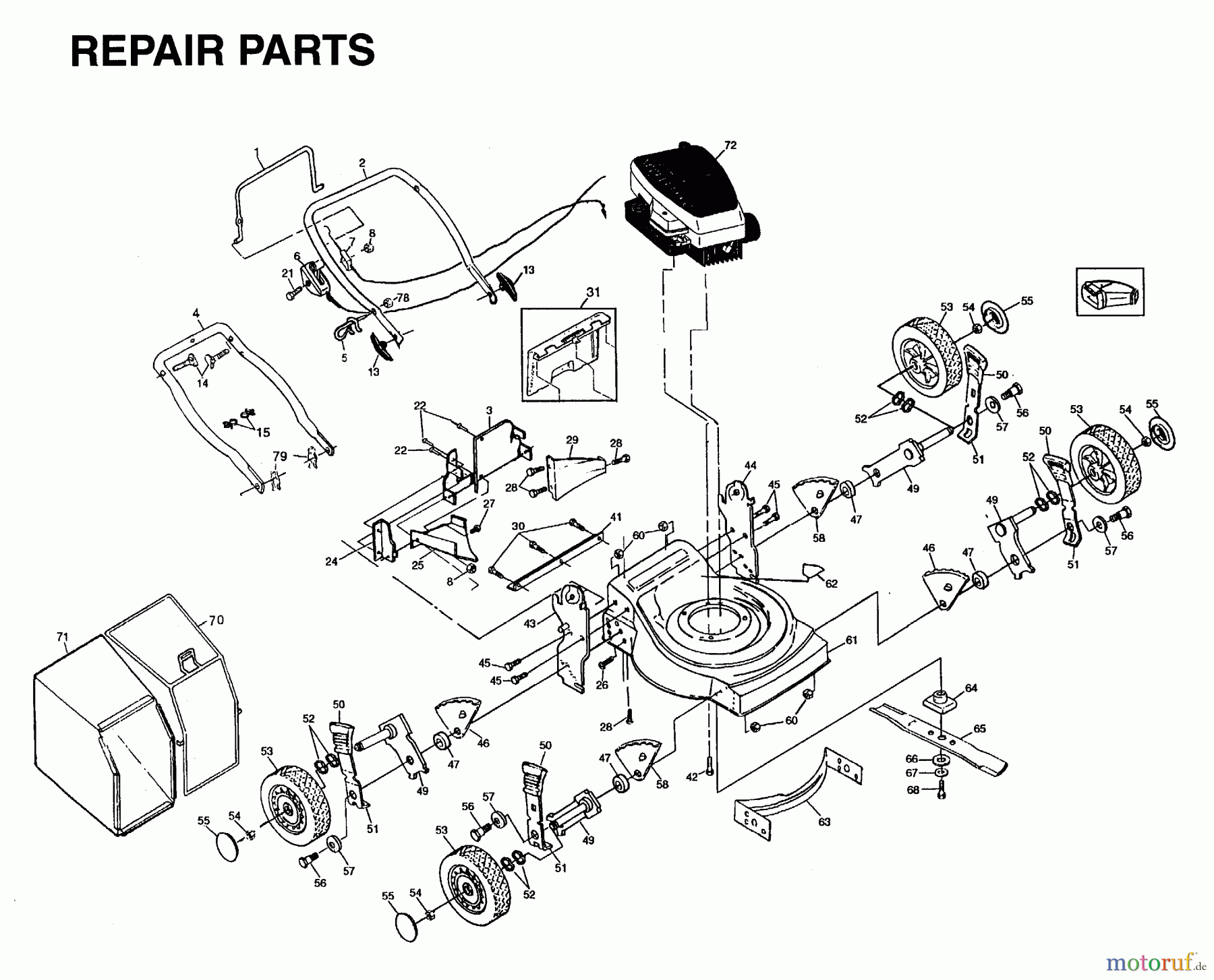 Jonsered Rasenmäher 600 RDM2 (954056631) - Jonsered Walk-Behind Mower (1996-01) PRODUCT COMPLETE