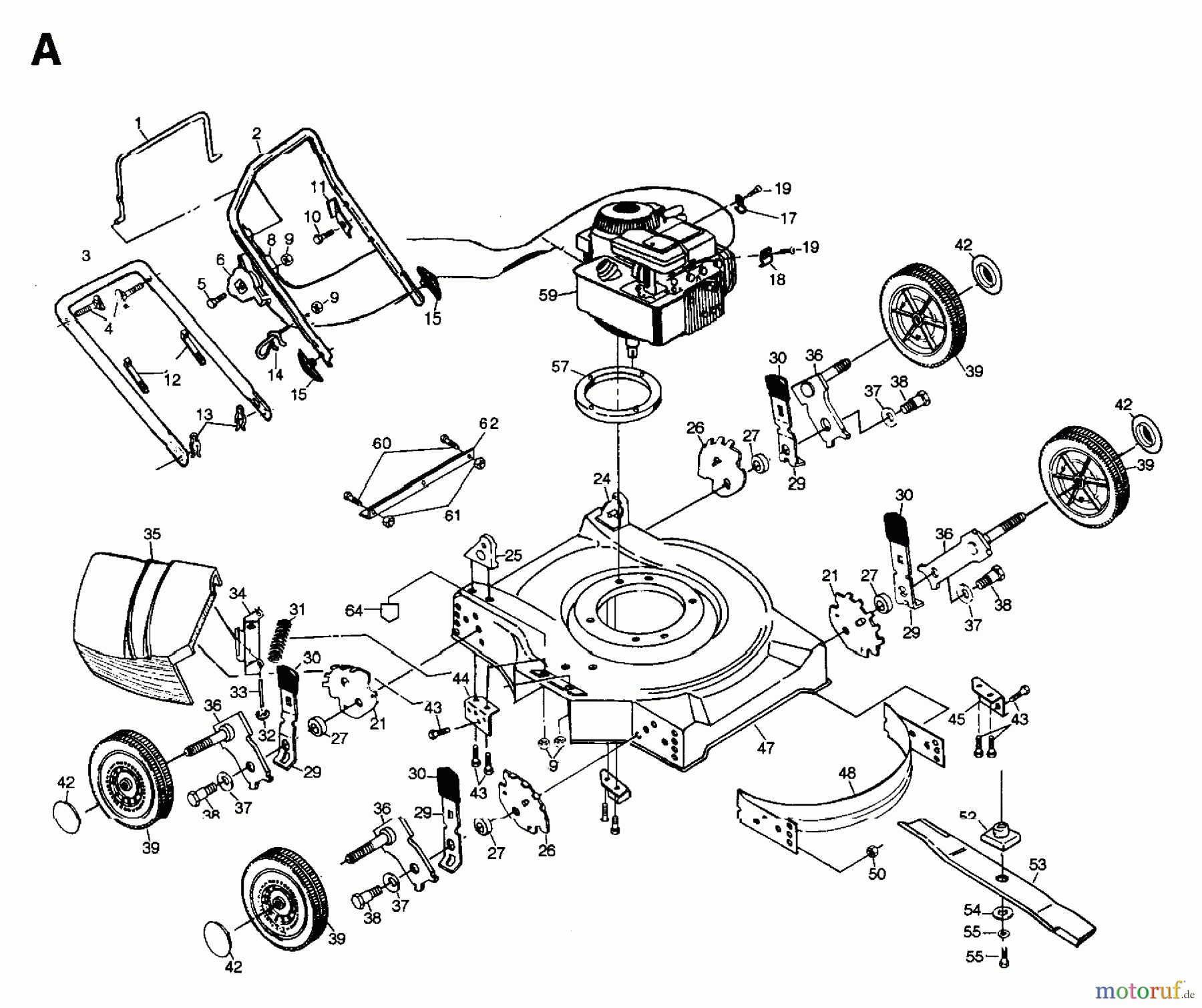 Jonsered Rasenmäher 600 S (954056621) - Jonsered Walk-Behind Mower (1997-04) PRODUCT COMPLETE