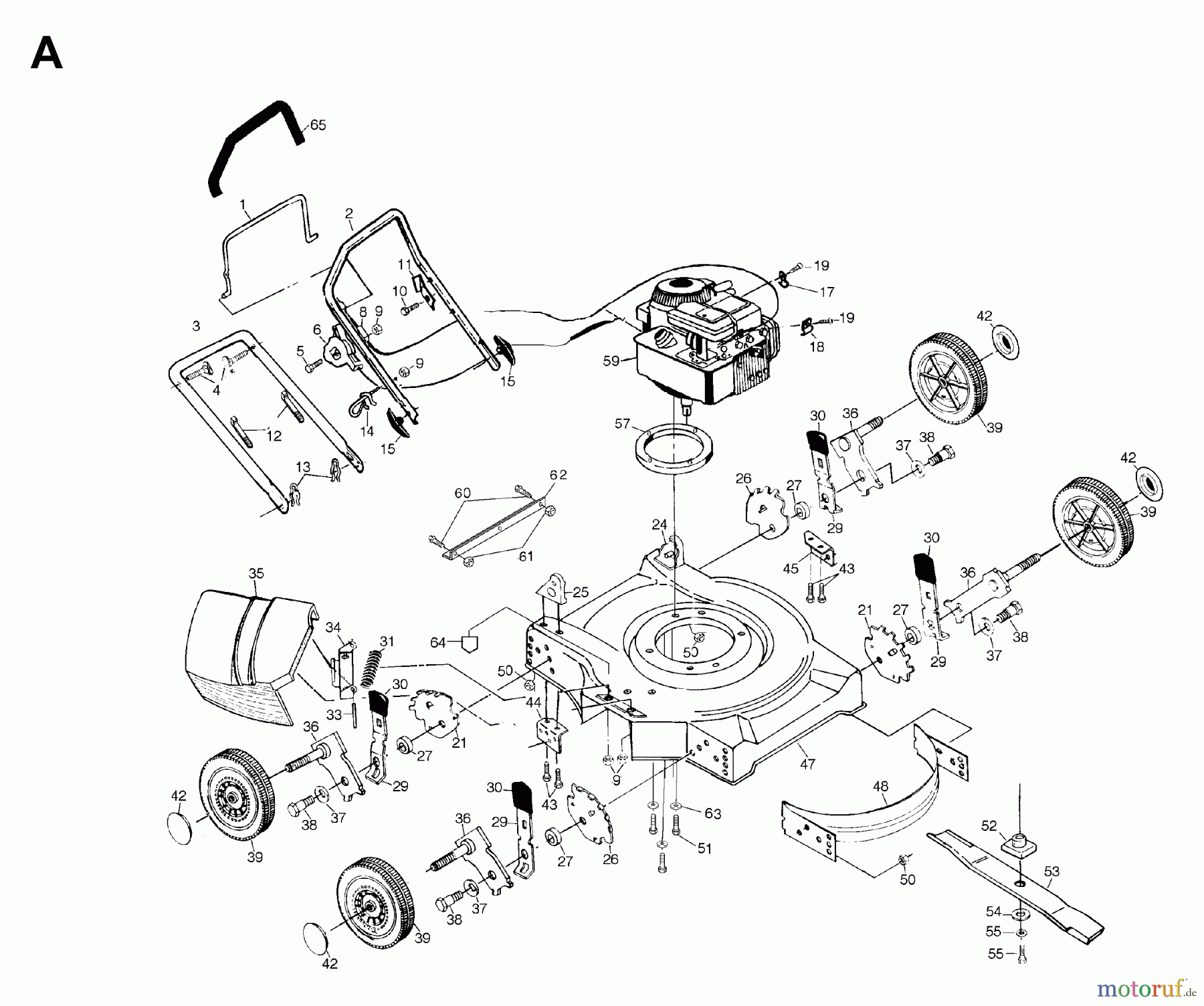 Jonsered Rasenmäher 600 S - Jonsered Walk-Behind Mower (1998-01) PRODUCT COMPLETE