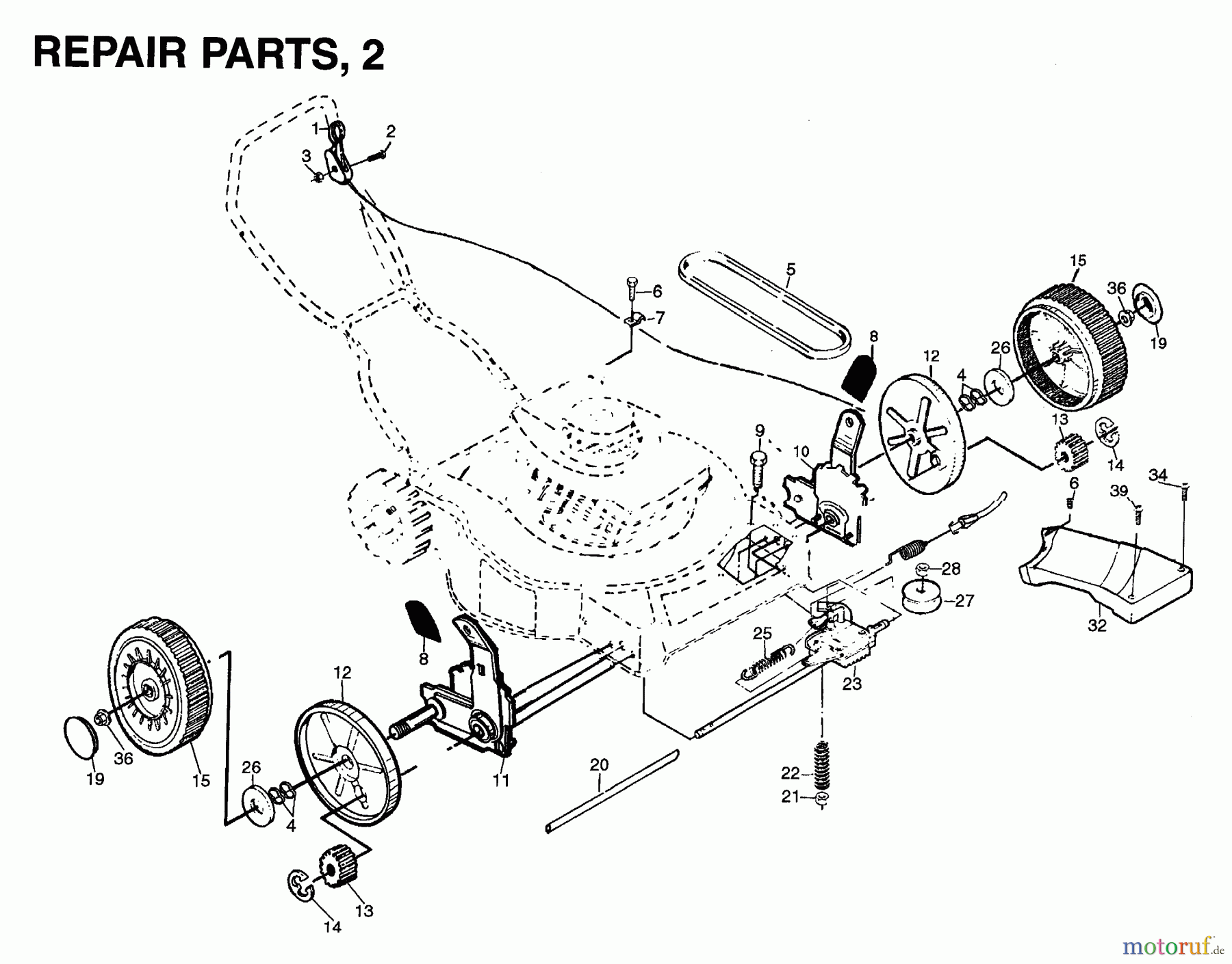  Jonsered Rasenmäher 600 SD (954056651) - Jonsered Walk-Behind Mower (1996-01) PRODUCT COMPLETE #2