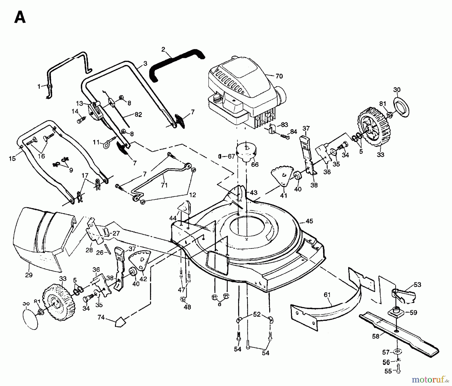 Jonsered Rasenmäher 600 SD (954056651) - Jonsered Walk-Behind Mower (1997-04) PRODUCT COMPLETE #1