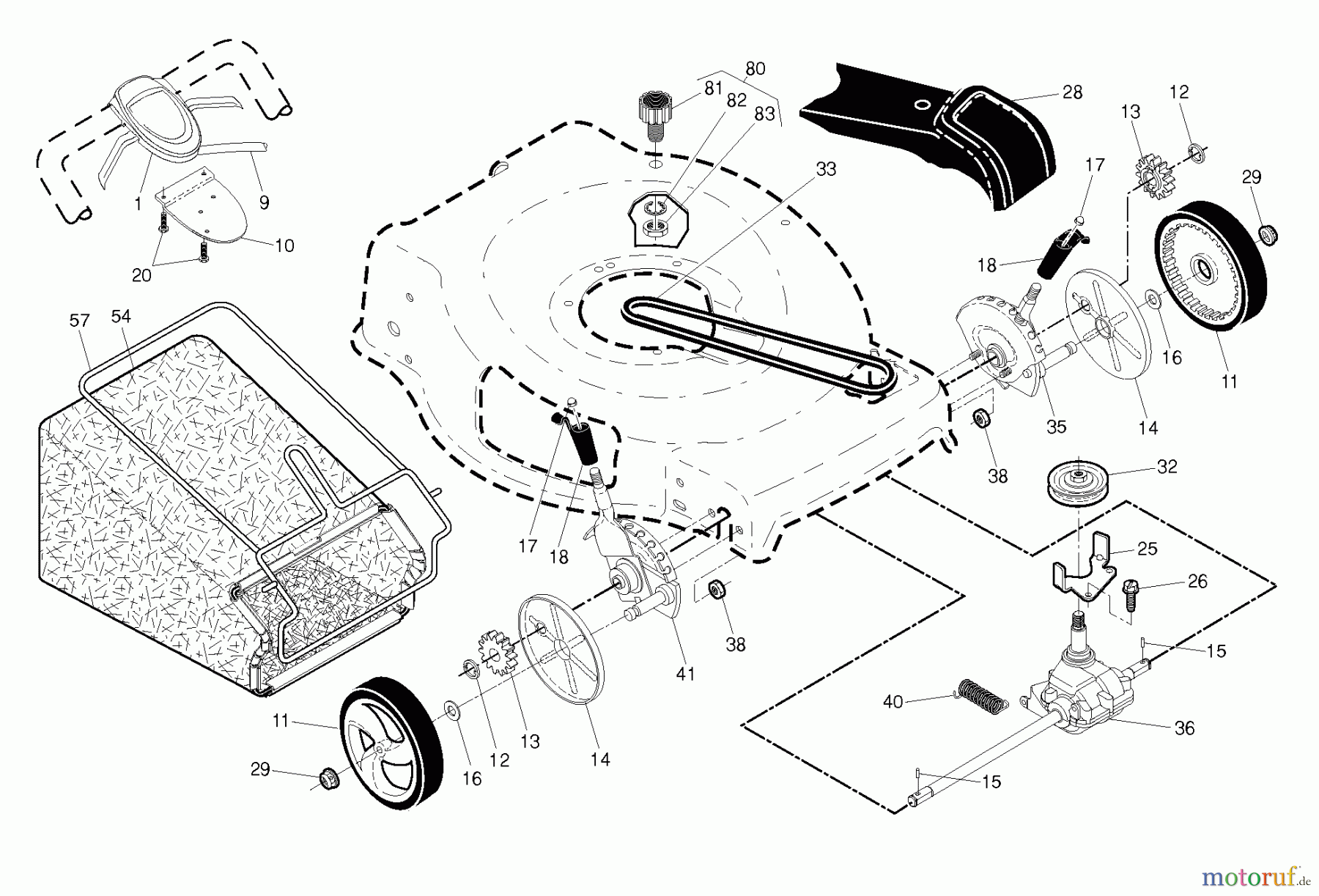 Jonsered Rasenmäher 961480030 (96148003000) - Jonsered Walk-Behind Mower (2011-12) DRIVE