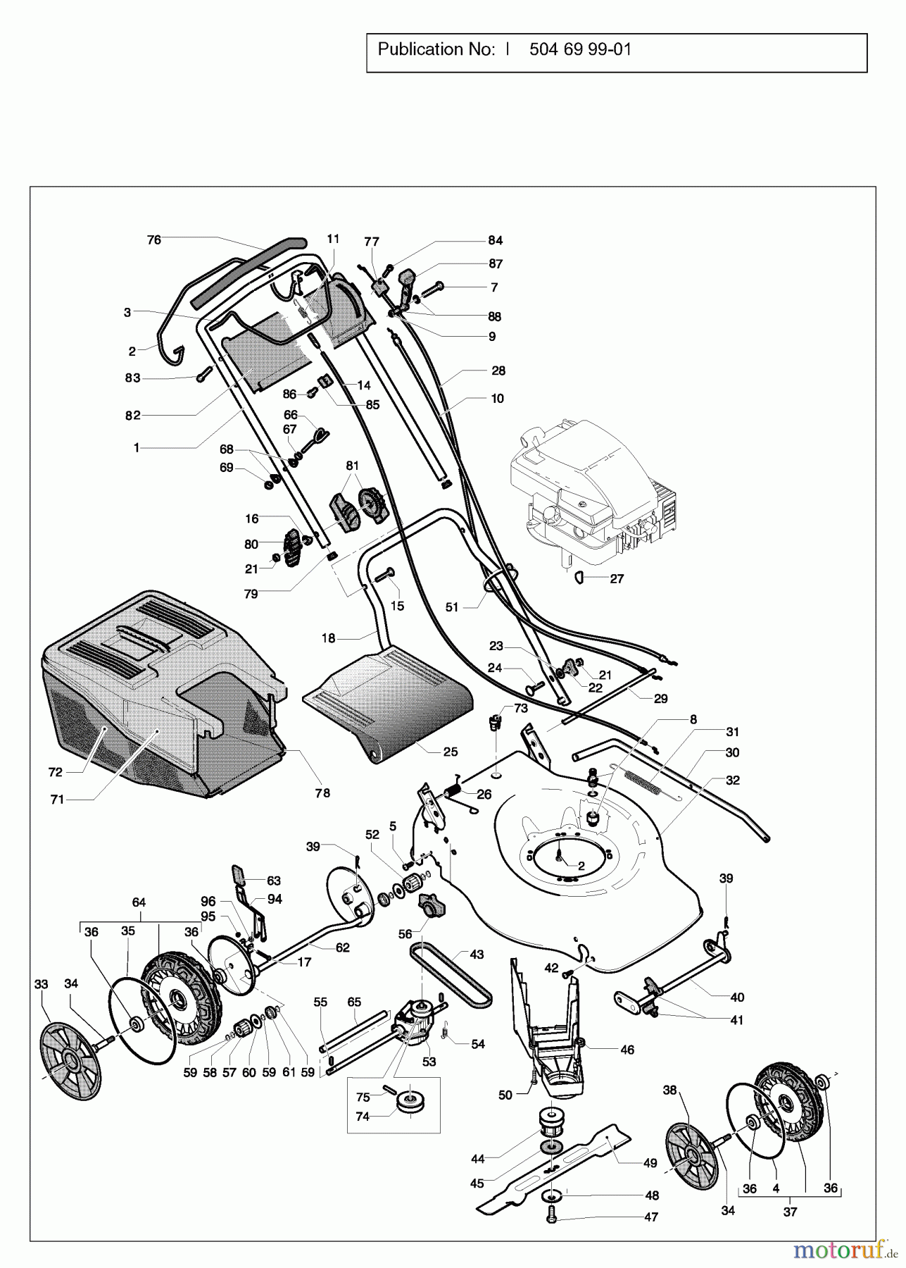 Jonsered Rasenmäher LM2146CD (965159901) - Jonsered Walk-Behind Mower (2007-07) WHEELS TIRES