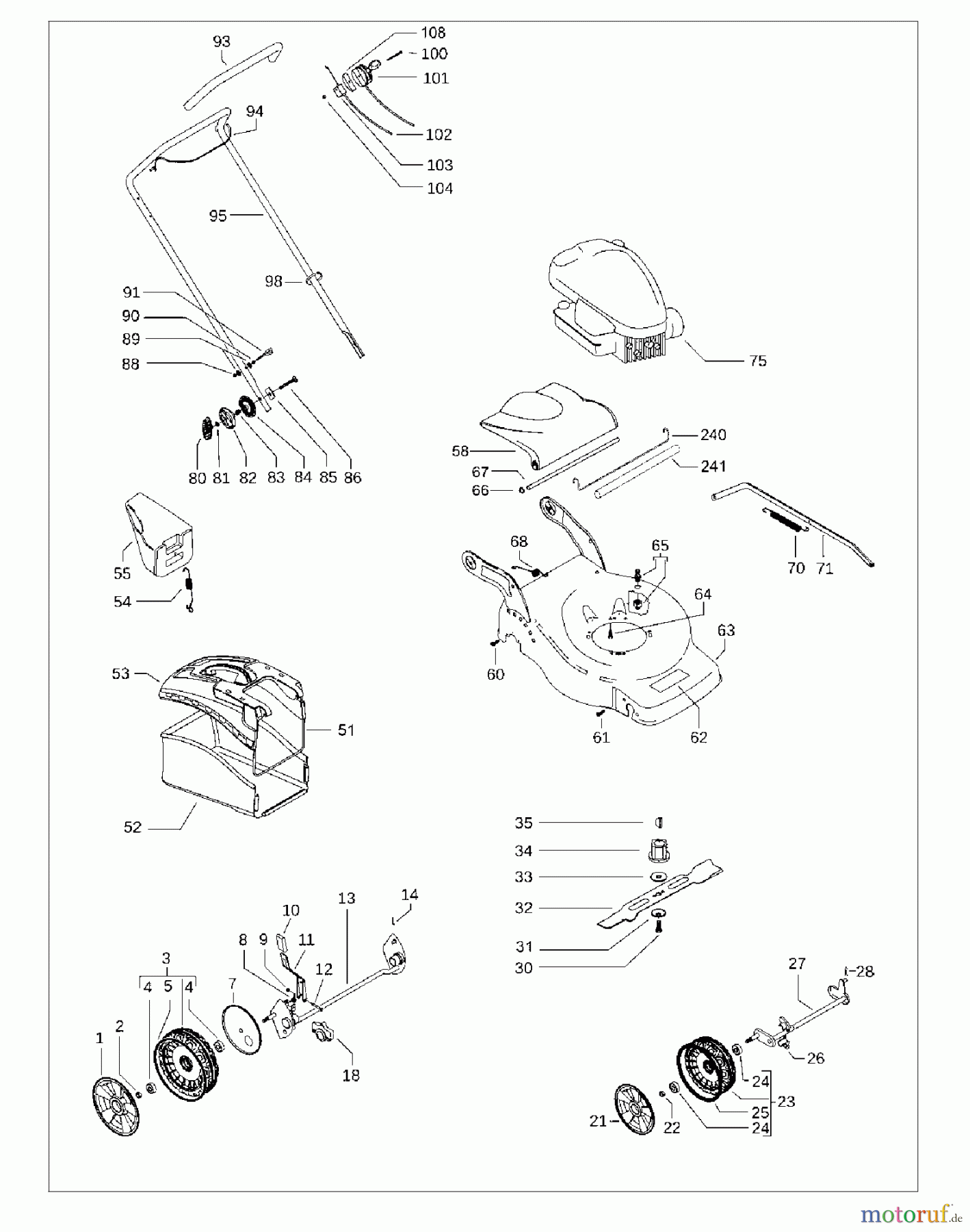 Jonsered Rasenmäher LM2147CM (96666270102) - Jonsered Walk-Behind Mower (2010-10) PRODUCT COMPLETE