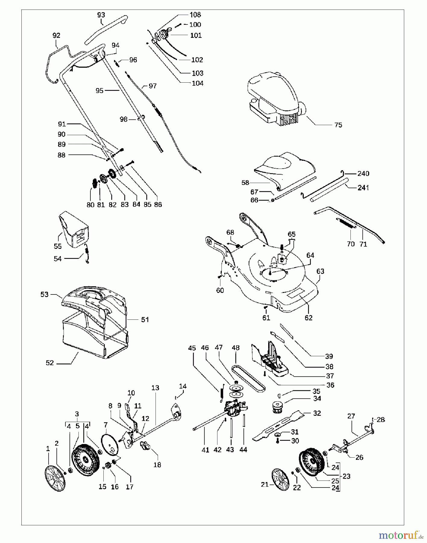 Jonsered Rasenmäher LM2147CMD (96666280100) - Jonsered Walk-Behind Mower (2010-10) PRODUCT COMPLETE