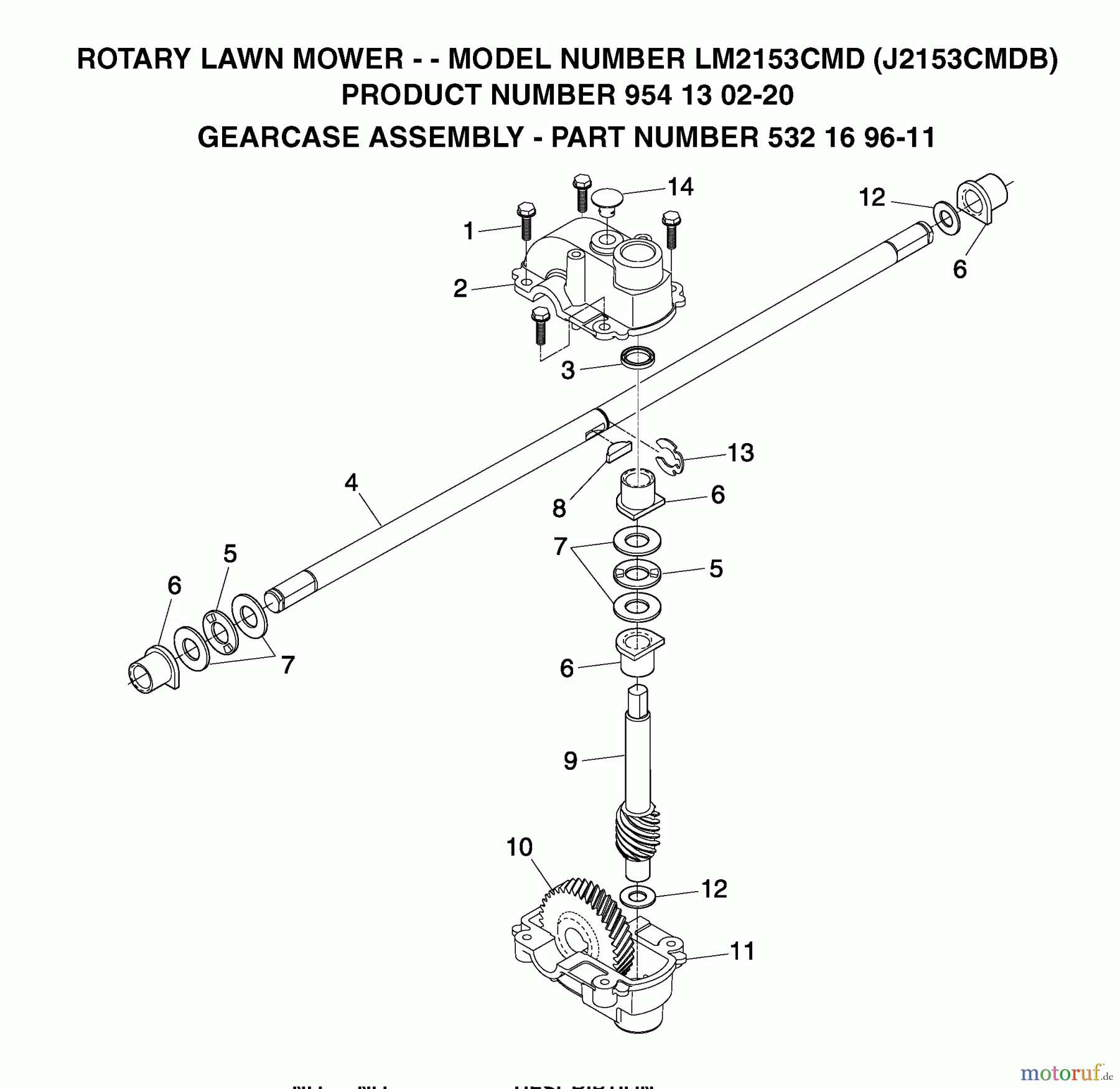 Jonsered Rasenmäher LM2153CMD (J2153CMDB, 954130220) - Jonsered Walk-Behind Mower (2004-01) GEAR CASE