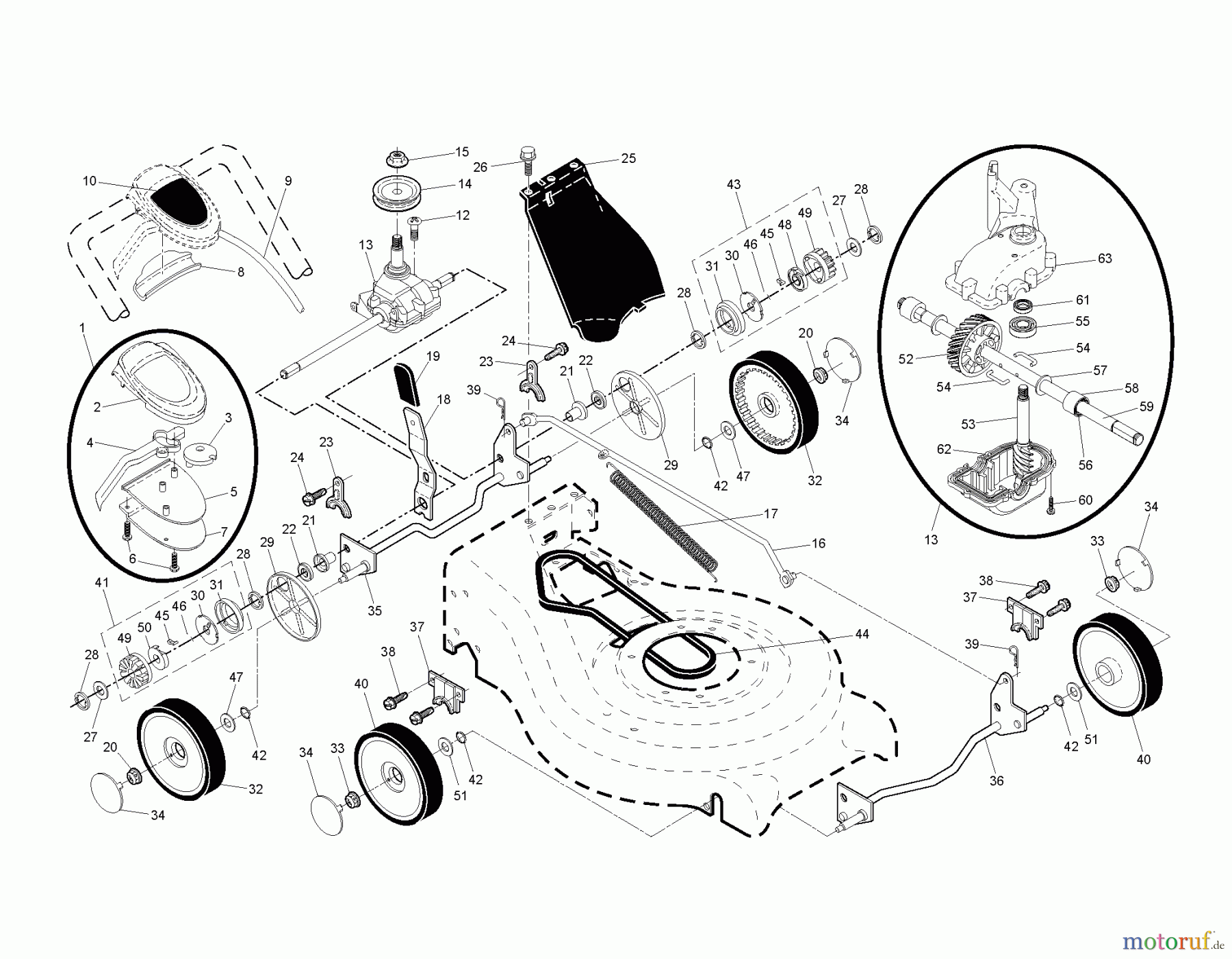 Jonsered Rasenmäher LM2153CMDA (96141006600) - Jonsered Walk-Behind Mower (2007-03) DRIVE