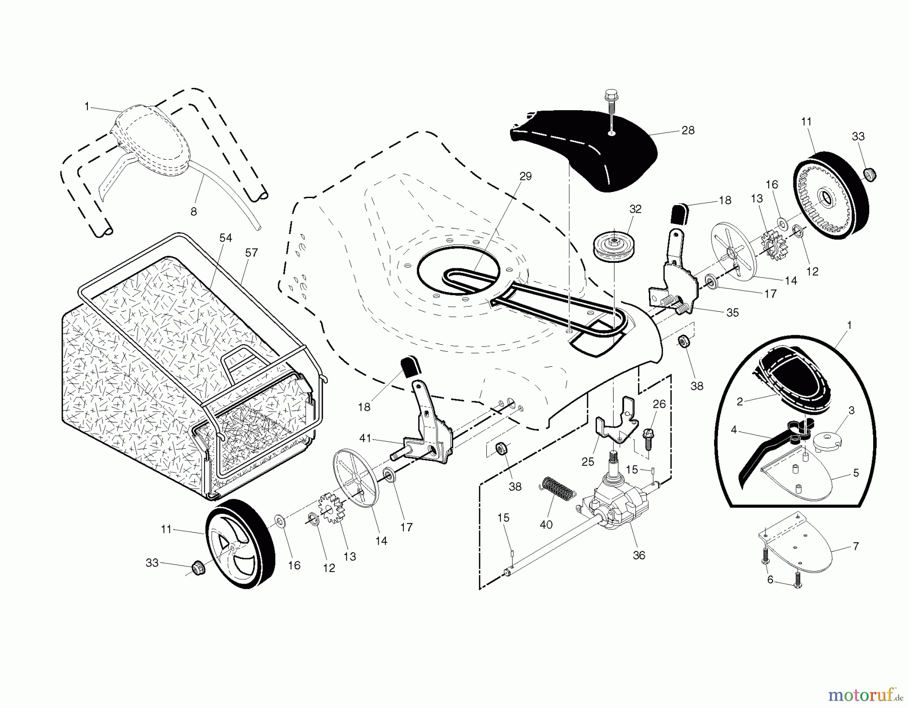 Jonsered Rasenmäher LM2153CMDA (96141022101) - Jonsered Walk-Behind Mower (2010-04) DRIVE