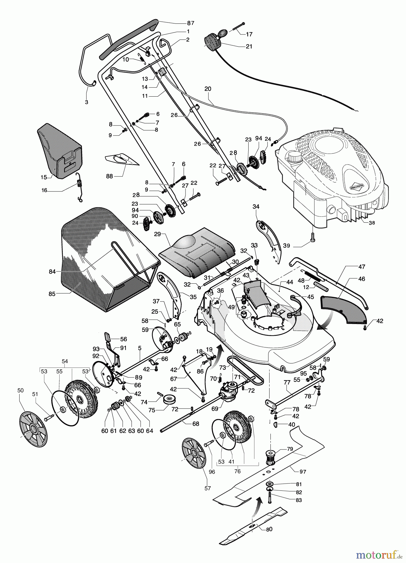 Jonsered Rasenmäher LM2154CMD (965160401) - Jonsered Walk-Behind Mower (2007-04) WHEELS TIRES