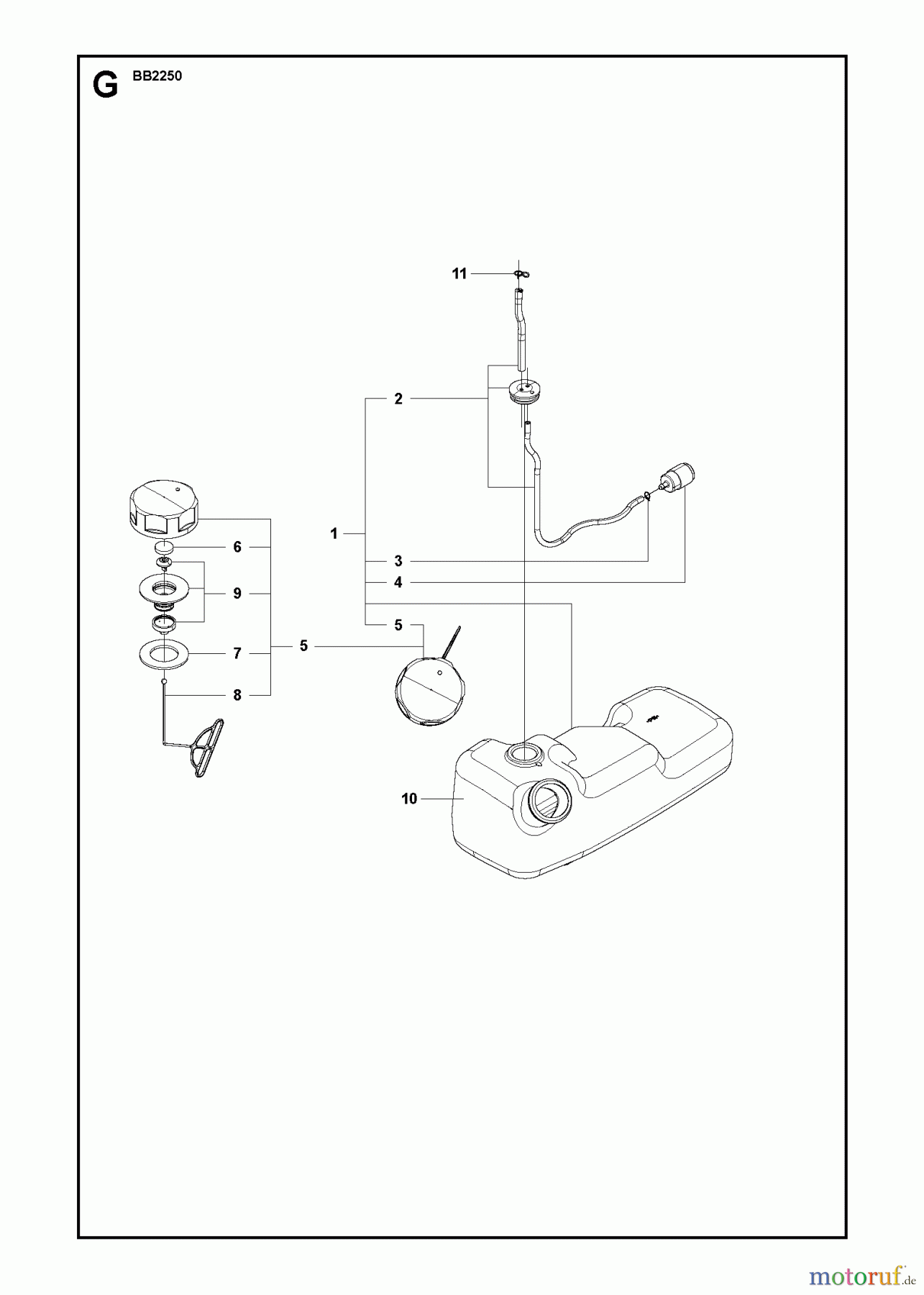Jonsered Sonstiges BB2250 - Jonsered Blower/Vacuum (2009-09) FUEL TANK
