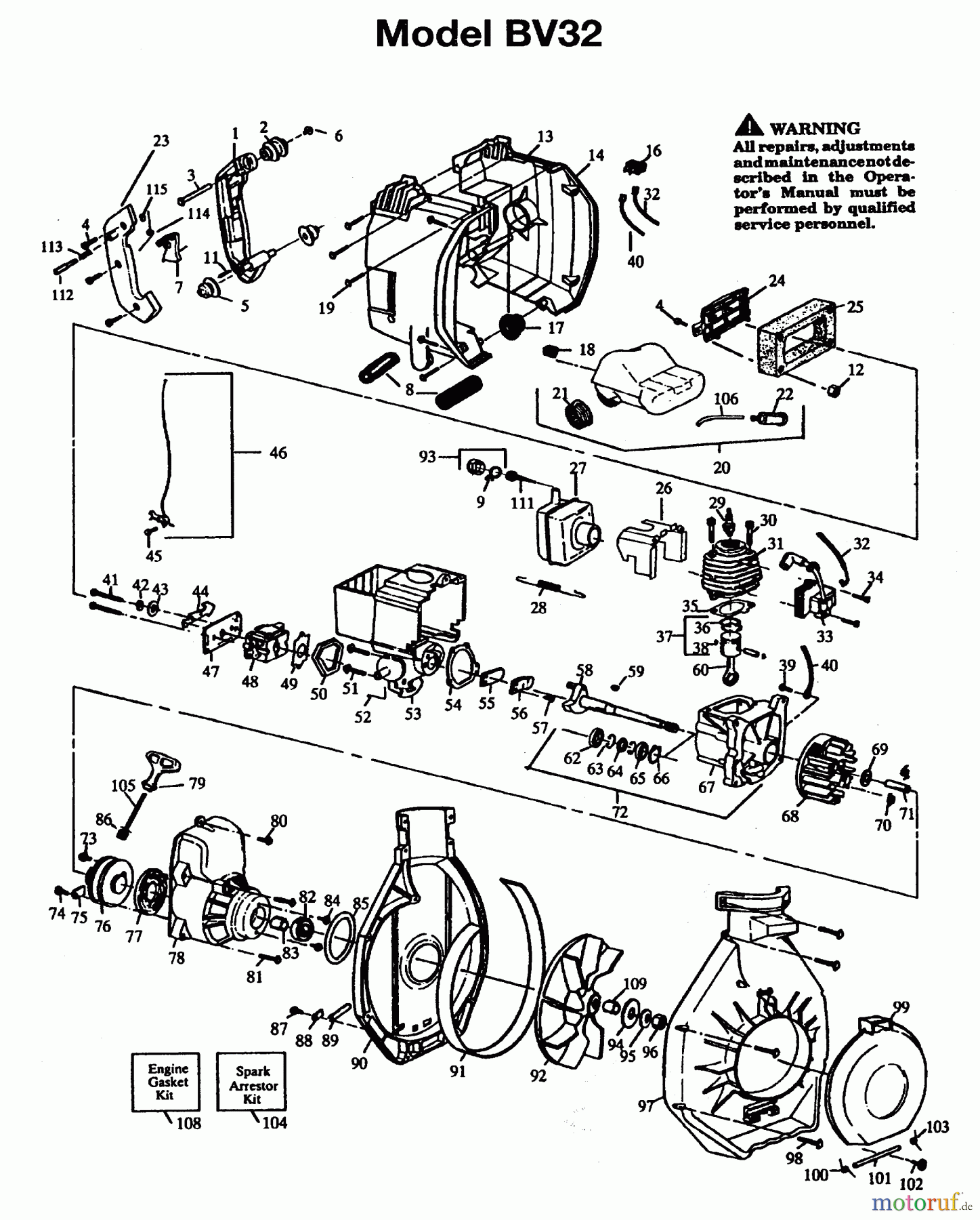 Jonsered Sonstiges BV32 - Jonsered Blower/Vacuum (1995-05) PRODUCT COMPLETE