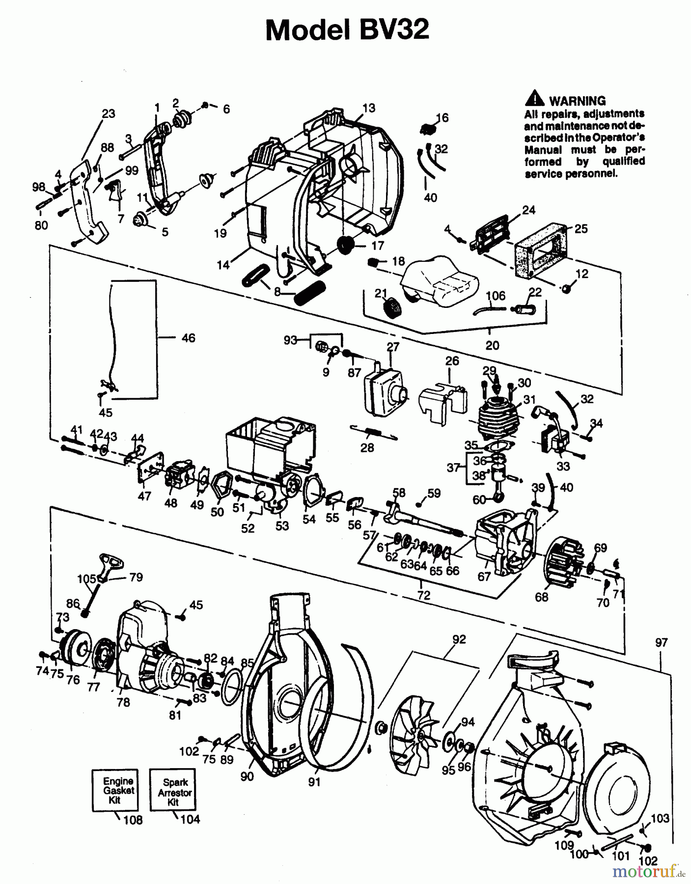  Jonsered Sonstiges BV32 - Jonsered Blower/Vacuum (1996-03) PRODUCT COMPLETE