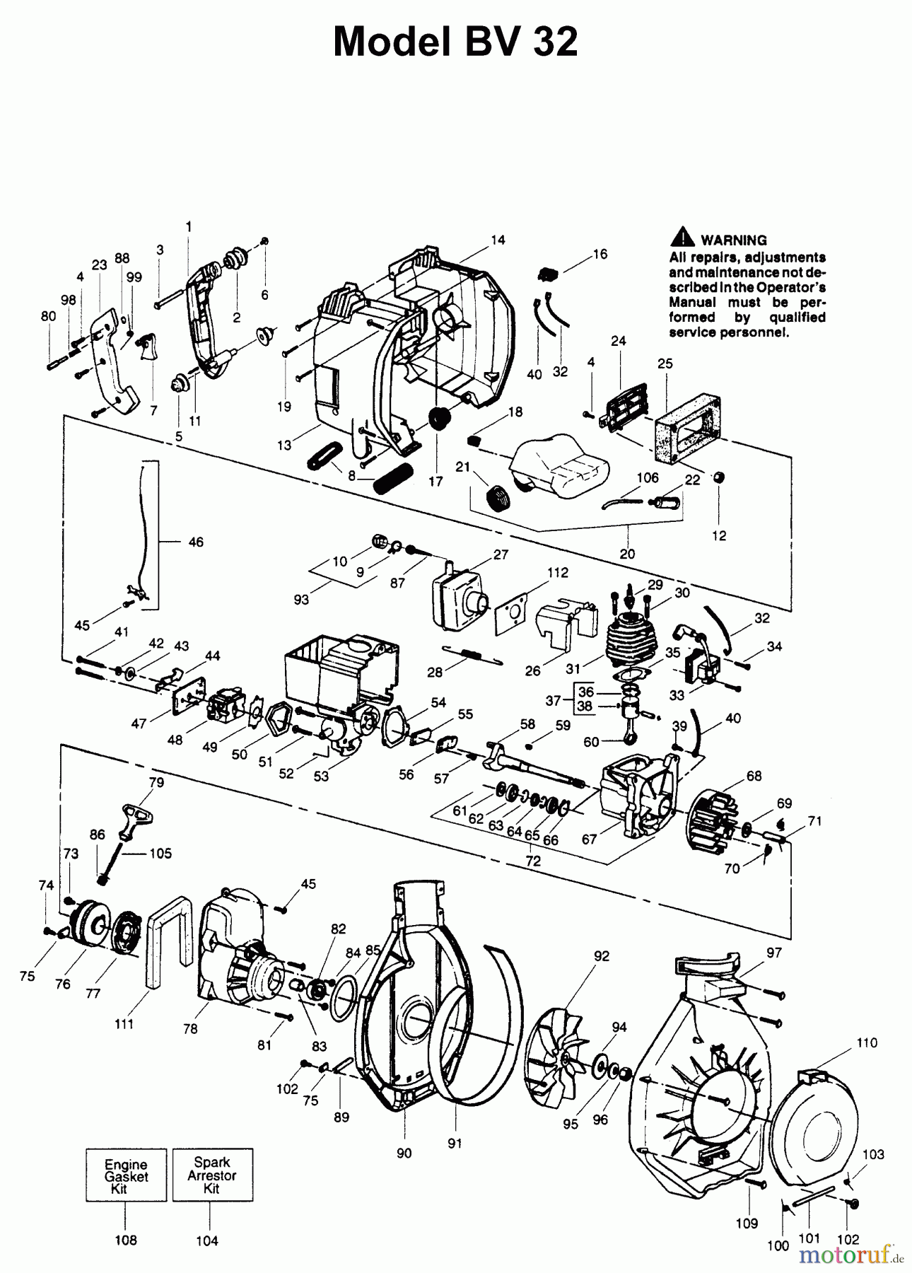 Jonsered Sonstiges BV32 - Jonsered Blower/Vacuum (1997-05) PRODUCT COMPLETE