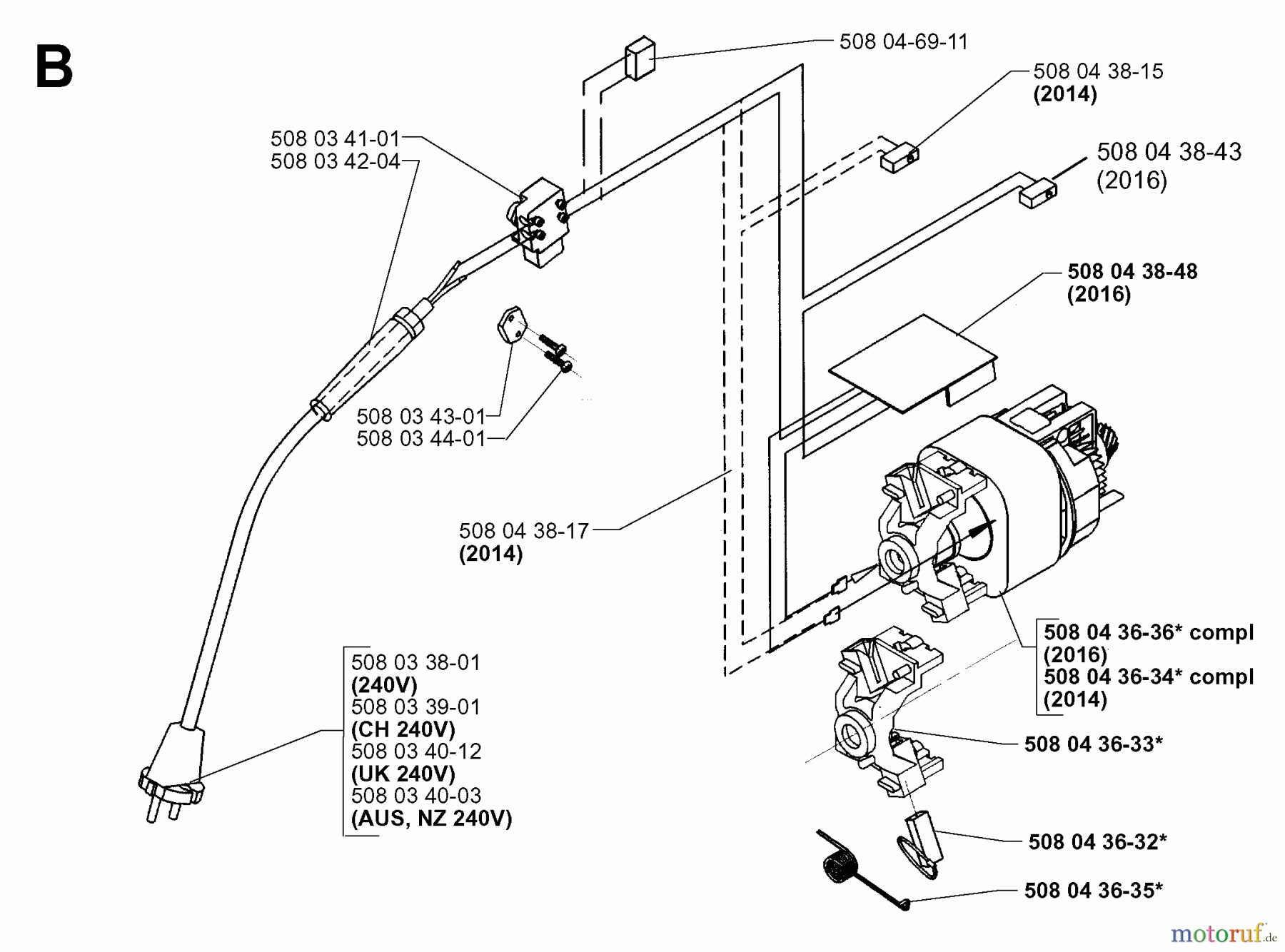 Jonsered Motorsägen 2016EL - Jonsered Chainsaw (1998-10) MOTOR