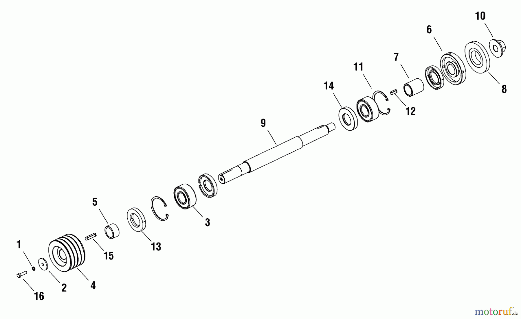 Murray Betonsägen EX20-S (866057) - Briggs & Stratton Concrete Floor Walk-Behind Saw Blade Shaft Group (80003304)