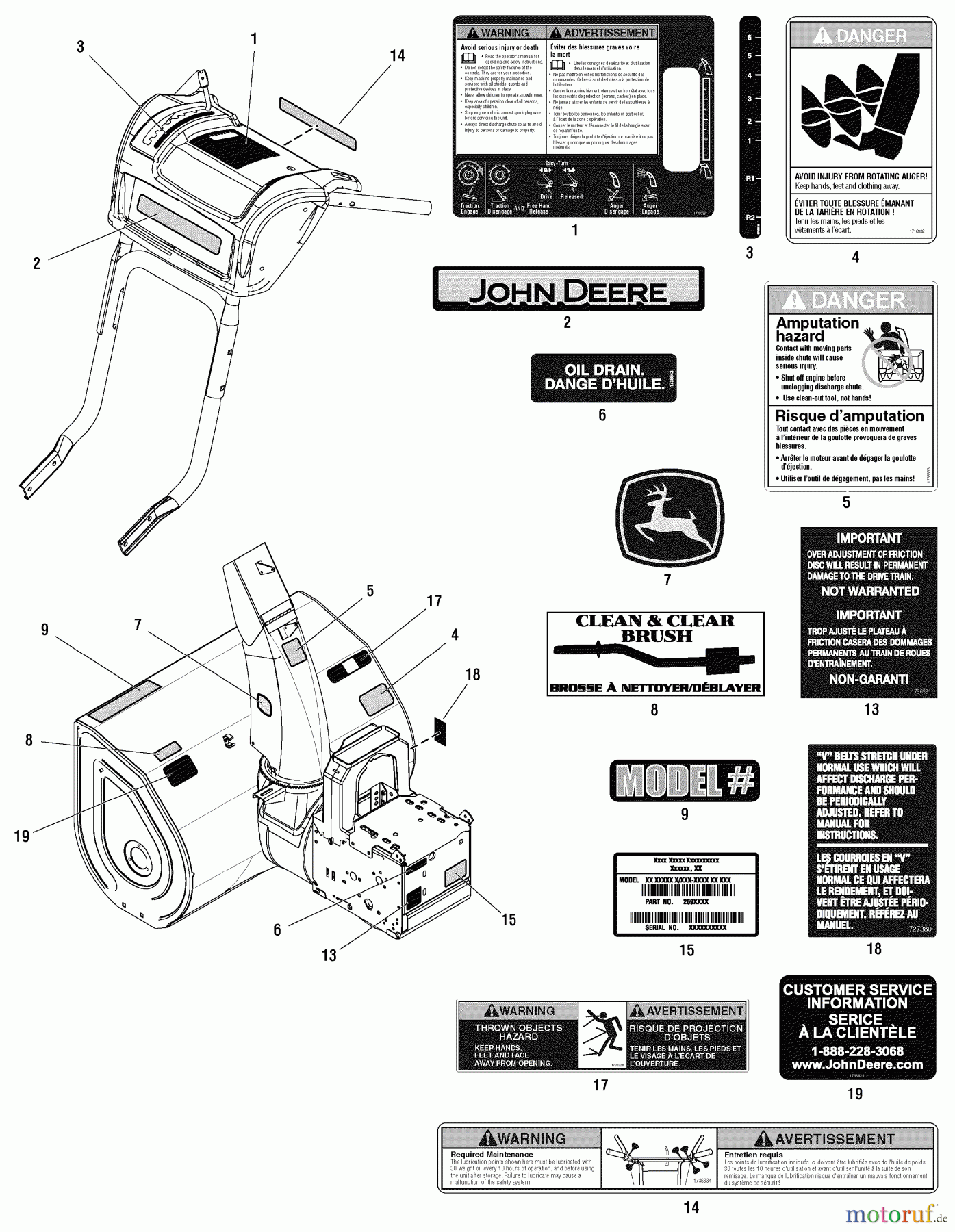 Murray Schneefräsen 1332PE (LP1695450) - John Deere 32