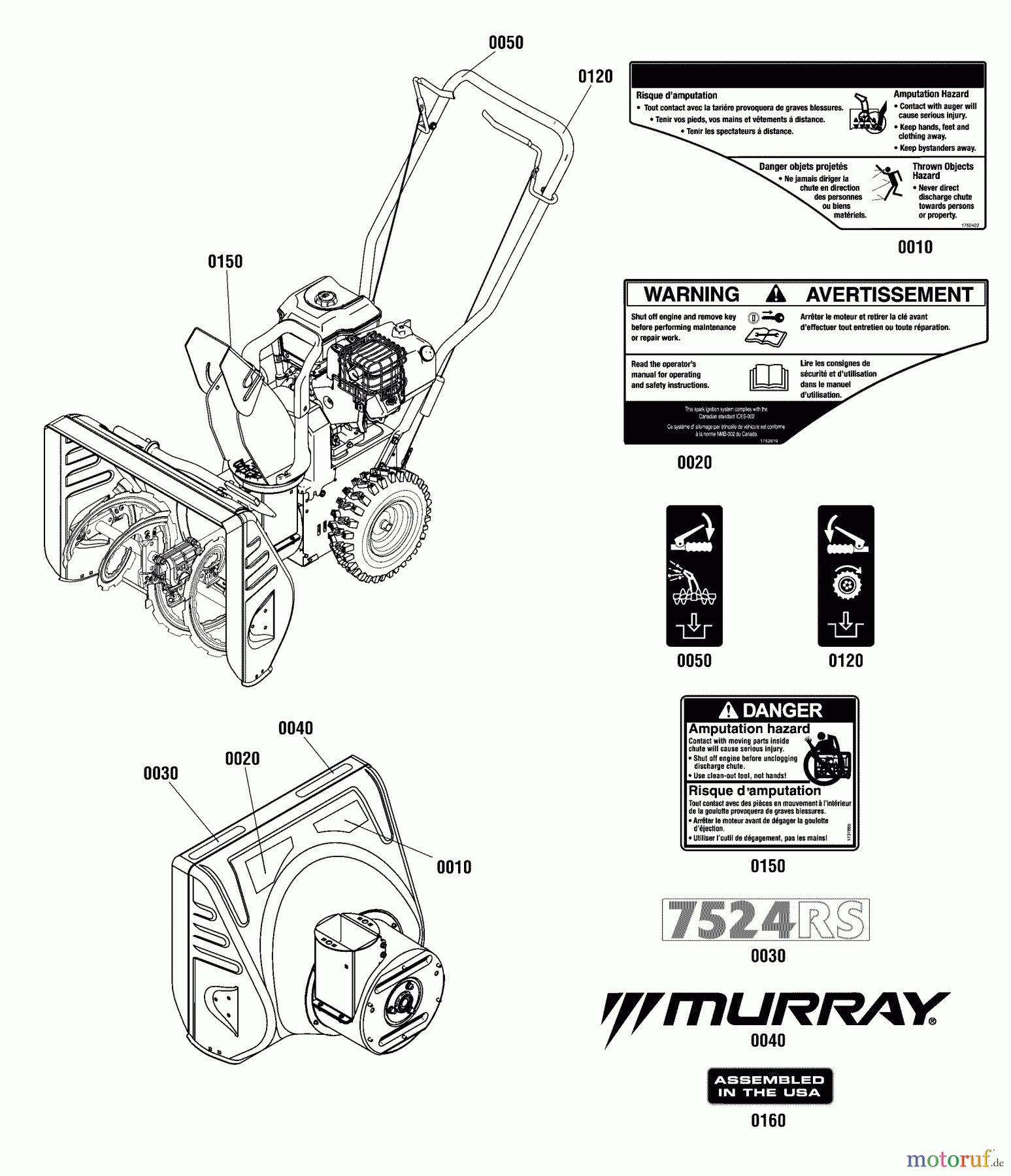Murray Schneefräsen 7524RS (1696266-00) - Murray 24