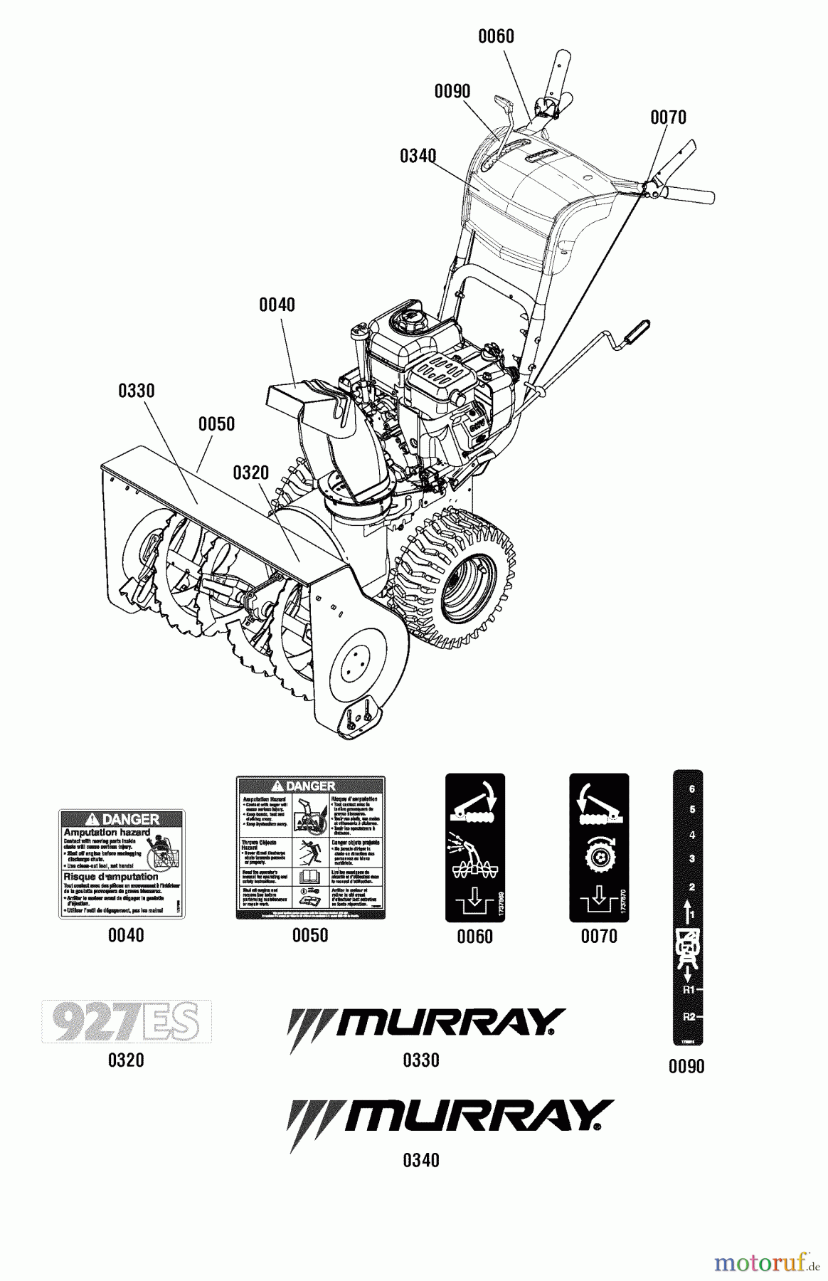 Murray Schneefräsen 927ES (1696028) - Murray 27