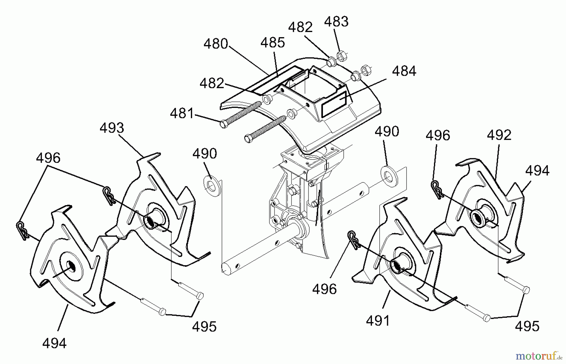  Murray Motorhacken und Kultivierer 11052x30NA - Murray Cultivator (2003) Tine & Shield Assembly
