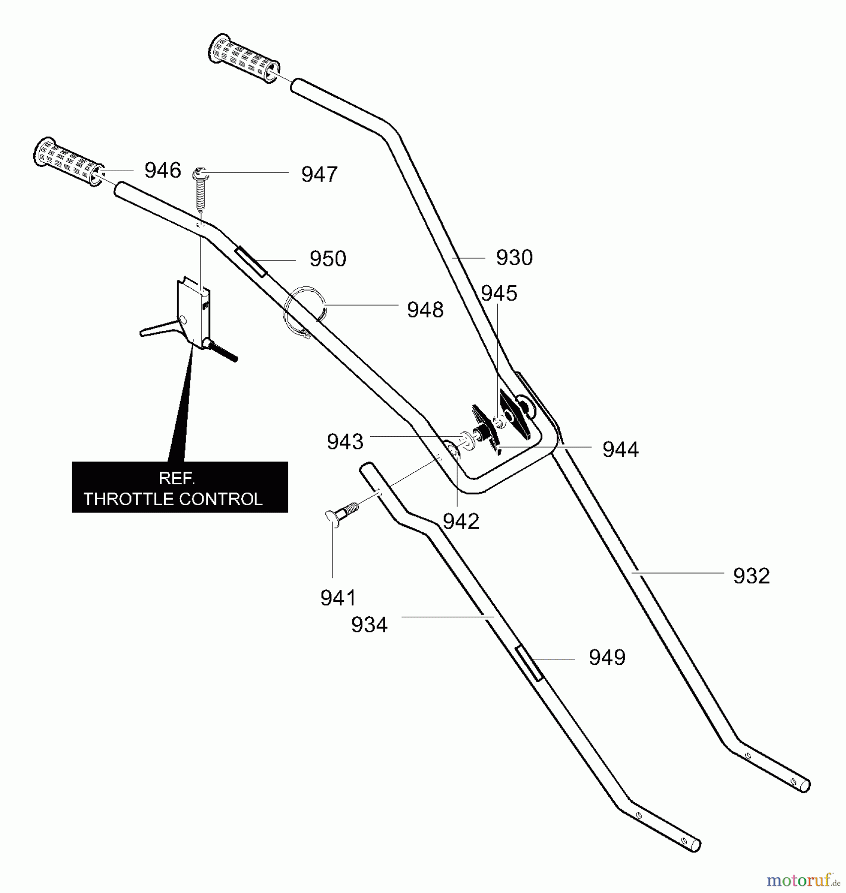 Murray Motorhacken und Kultivierer 11052x4NA - Murray Cultivator (2003) Handle Assembly