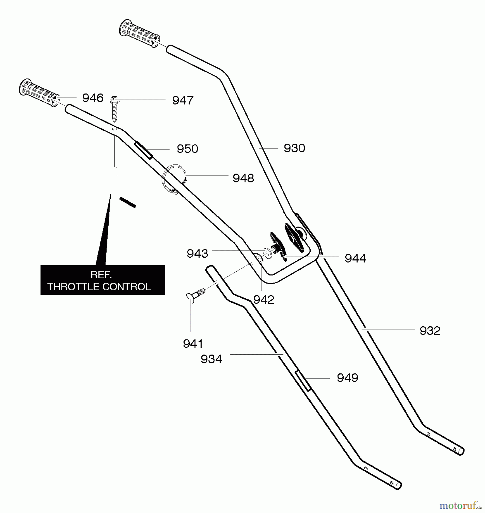  Murray Motorhacken und Kultivierer 11053x92A - B&S/Murray Cultivator (2005) (Walmart) Handle Assembly