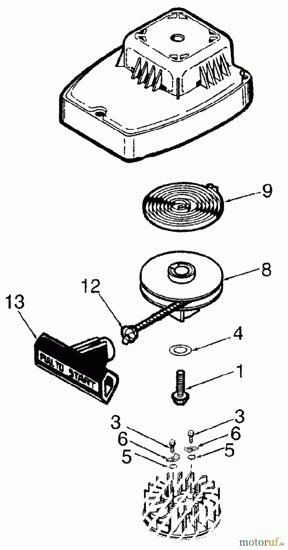  Murray Motorhacken und Kultivierer 536.29252300 - Craftsman Cultivator (2004) (Sears) Rewind Starter