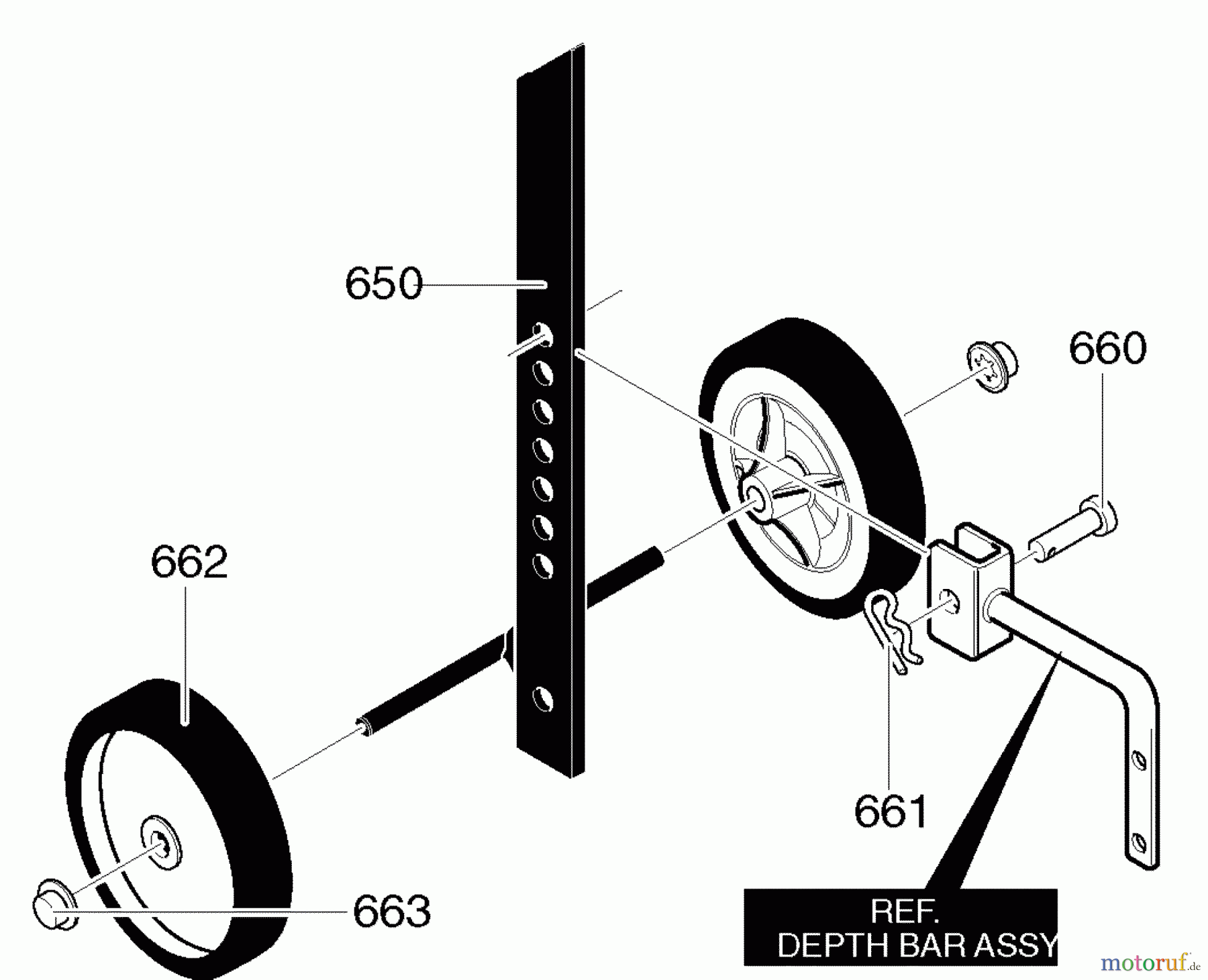 Murray Motorhacken und Kultivierer C950-62909-2 - Craftsman Cultivator (2004) (Sears) Wheel Support Assembly