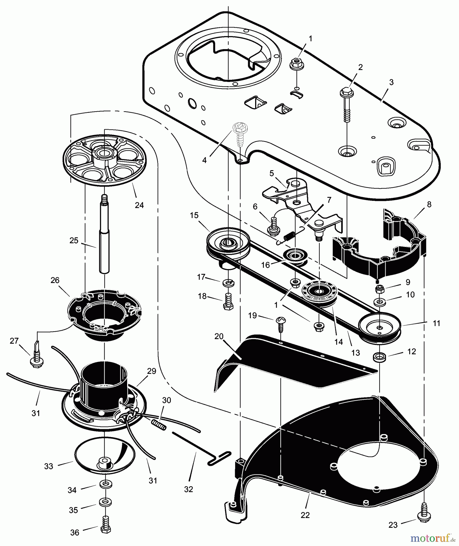  Murray Trimmer zum Schieben TM6000x31A - Scotts Walk-Behind String Trimmer (2003) (Home Depot) Trimmer Head Assembly