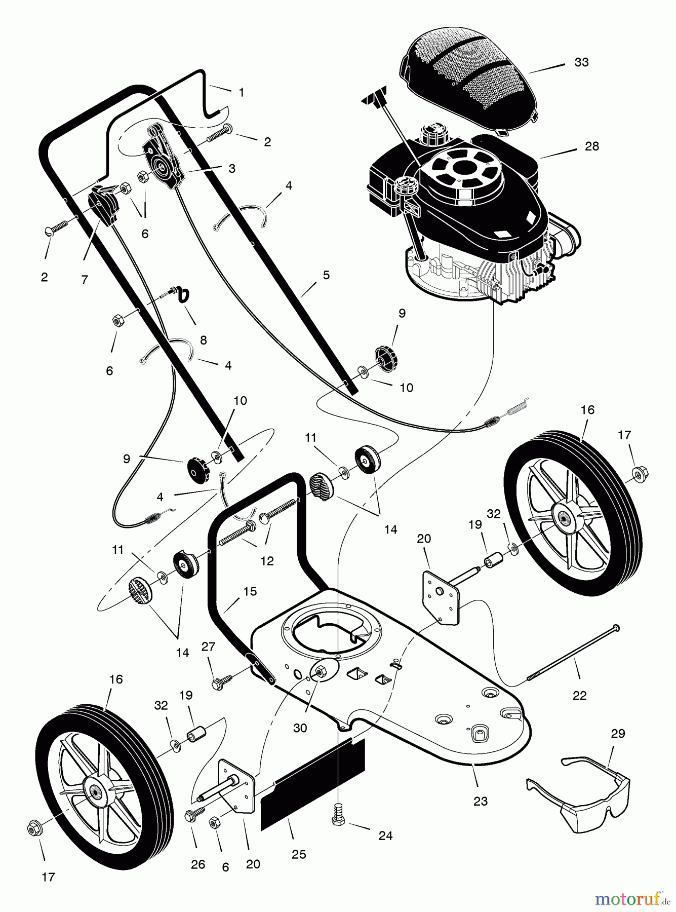  Murray Trimmer zum Schieben TM6000x31NB - Scotts Walk-Behind String Trimmer (2005) (Home Depot) Handle And Wheels