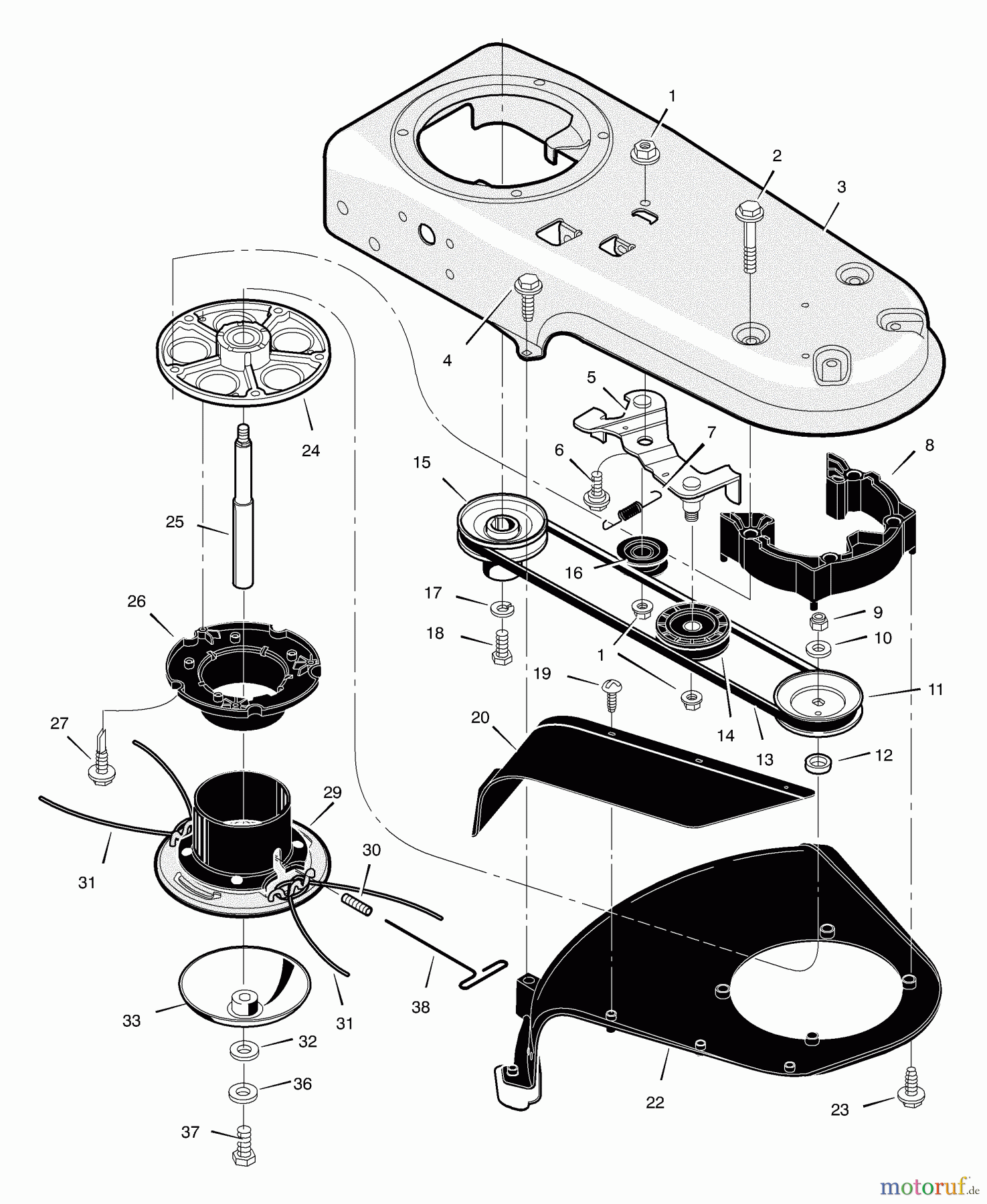  Murray Trimmer zum Schieben TM6000x5A - Murray Walk-Behind String Trimmer (2004) Cutter Drive Assembly