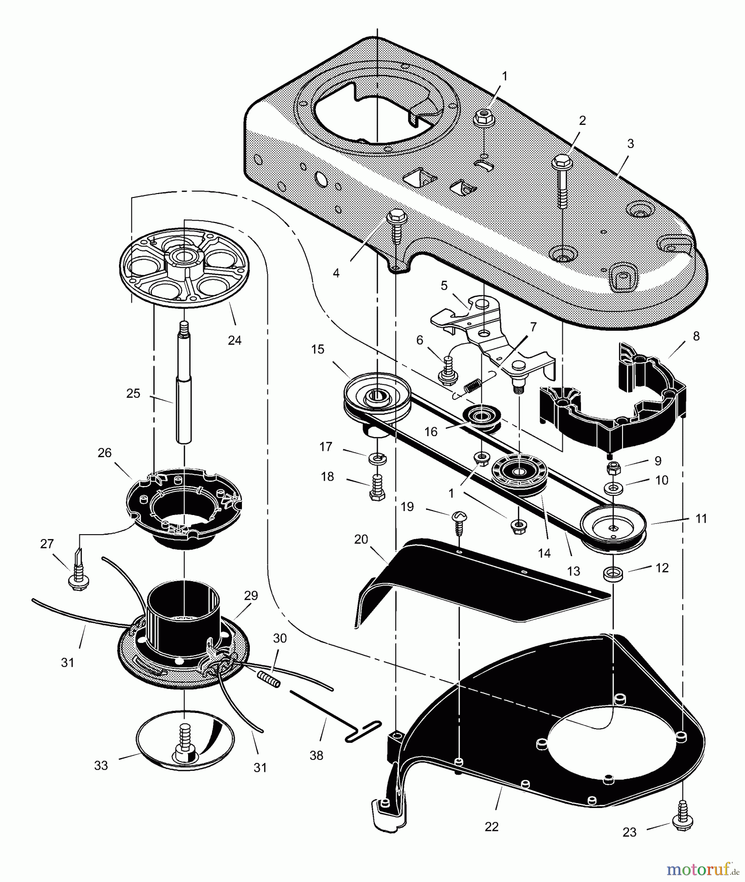 Murray Trimmer zum Schieben TM6000x8NA - Scotts Walk-Behind String Trimmer (2002) (Home Depot) Trimmer Head Assembly