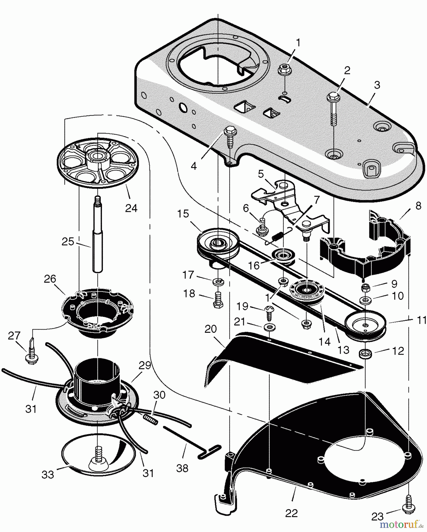  Murray Trimmer zum Schieben TM6100x5NA - Murray Walk-Behind String Trimmer (2004) Cutter Drive Assembly