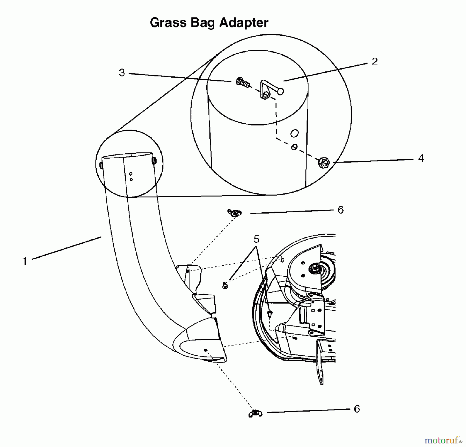  Murray Rasenmäherzubehör 7600070 - Murray Triple Bag Grass Catcher (2010) Grass Bag Deck Adapter