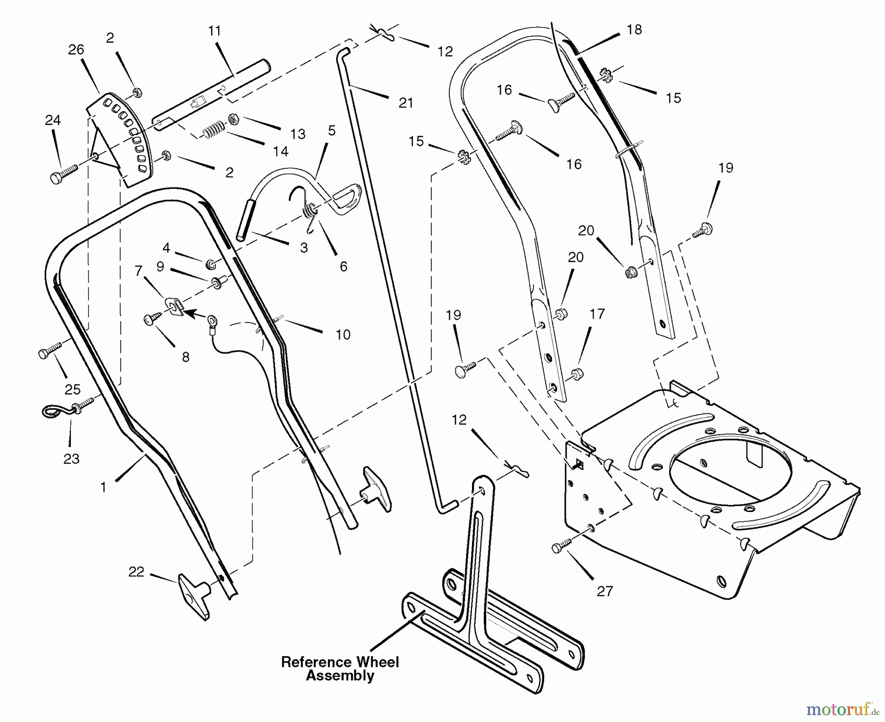 Murray Kantenschneider 536.772360 (77236000NB) - Craftsman Edger (2008) (Sears) Handle Assembly