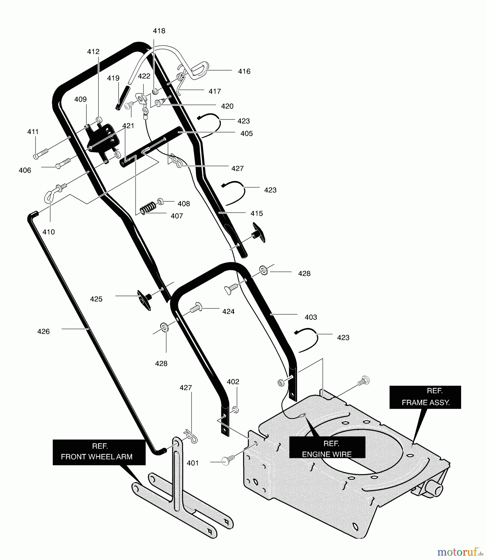  Murray Kantenschneider EV3550x92NA - B&S/Murray Edger (2003) (Walmart) Handle Assembly