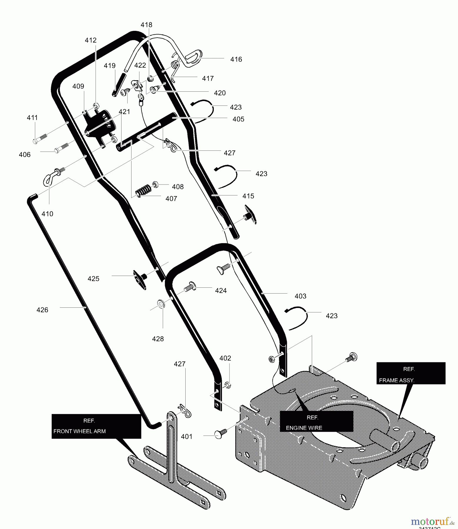 Murray Kantenschneider EV3850x4A - Murray Edger (2002) Handle Assembly