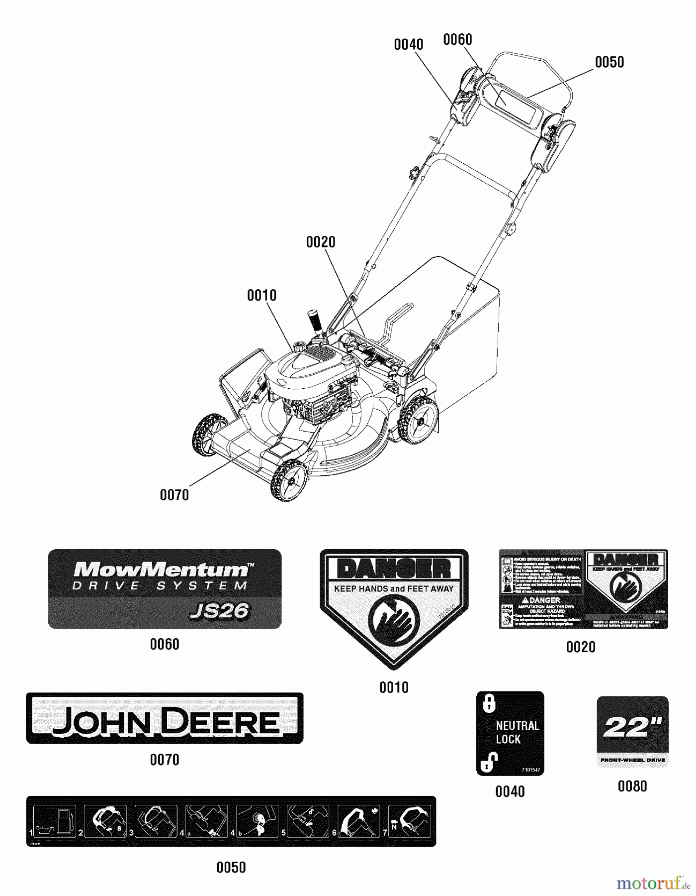 Murray Rasenmäher JS26 (7800807) - John Deere 22