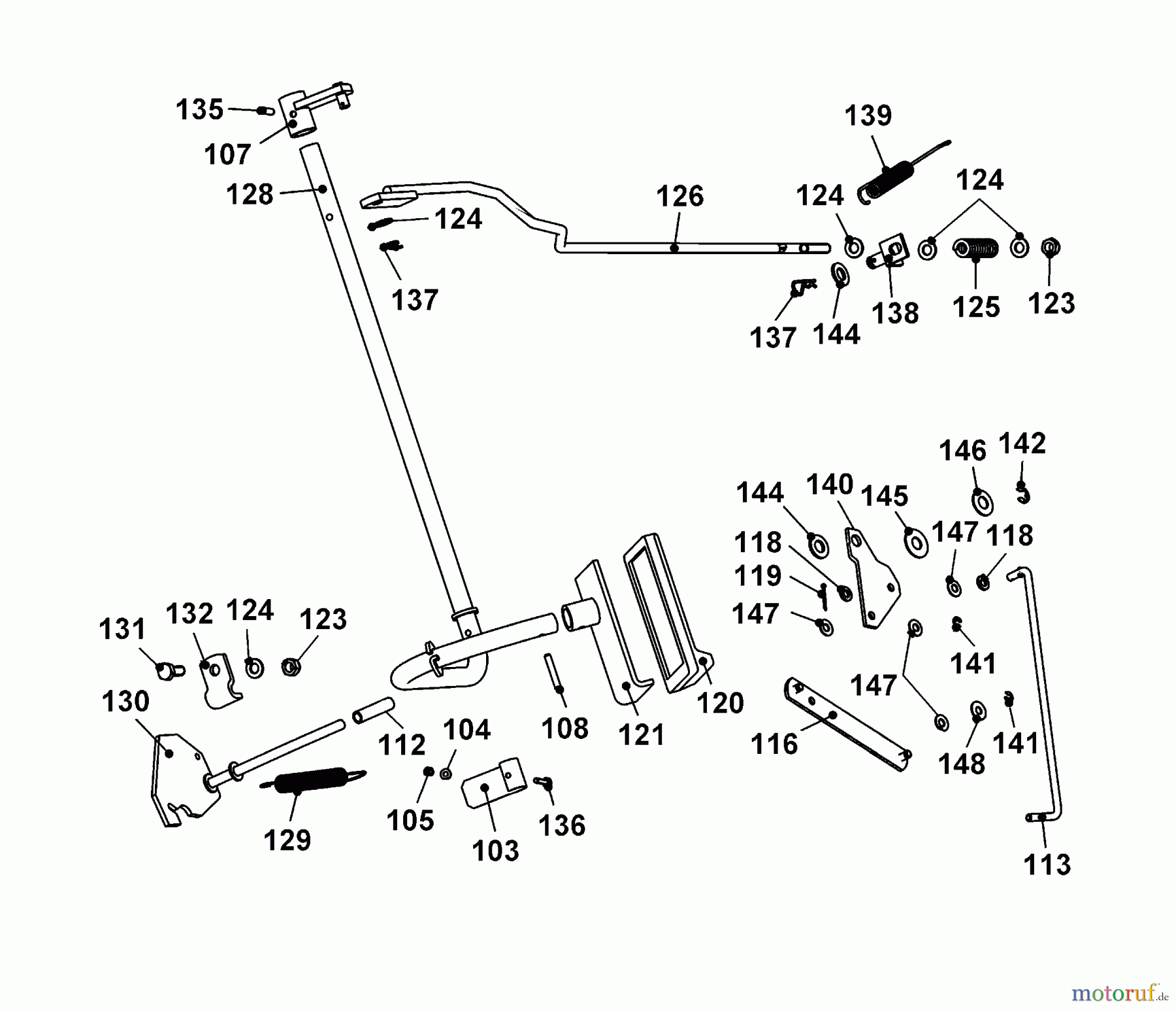  Wolf-Garten Rasentraktoren Trac OHV 7 6205000 Serie C  (2004) Bedienelemente Bremse