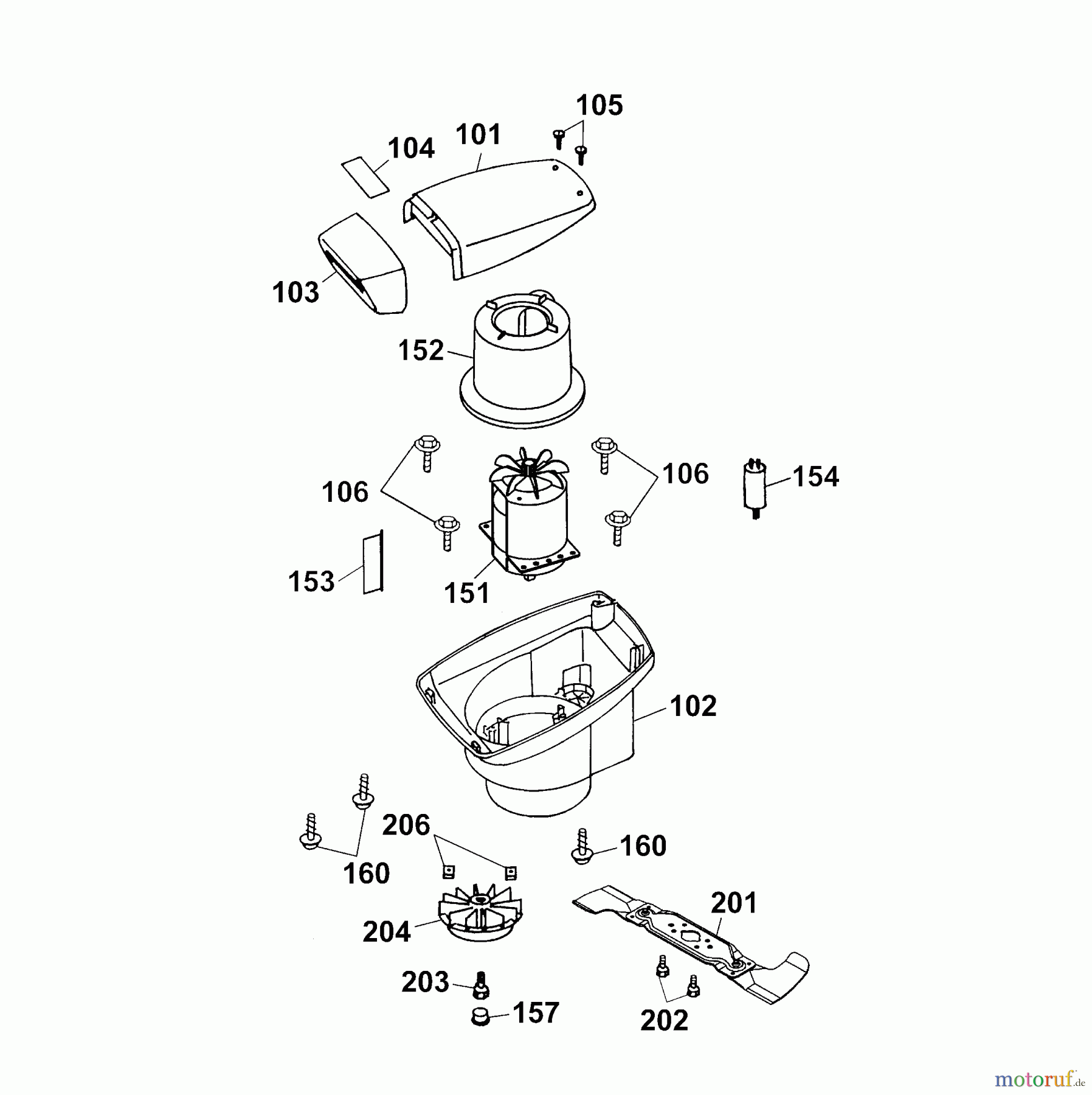 Wolf-Garten Elektromäher Power Edition 40 E 4028005 Serie B, C (2003) Abdeckhaube Motor, Messer, Motor