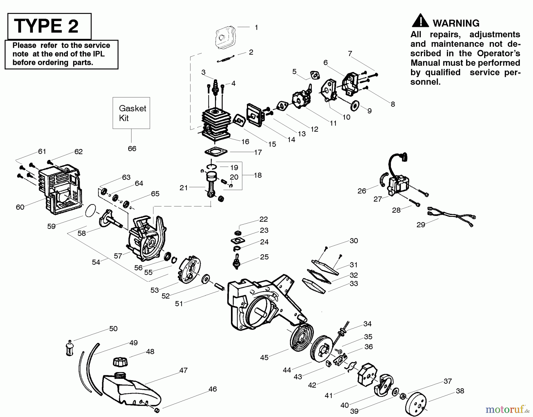 Poulan / Weed Eater Kantenschneider PE550 (Type 2) - Weed Eater Edger Engine Type - 2