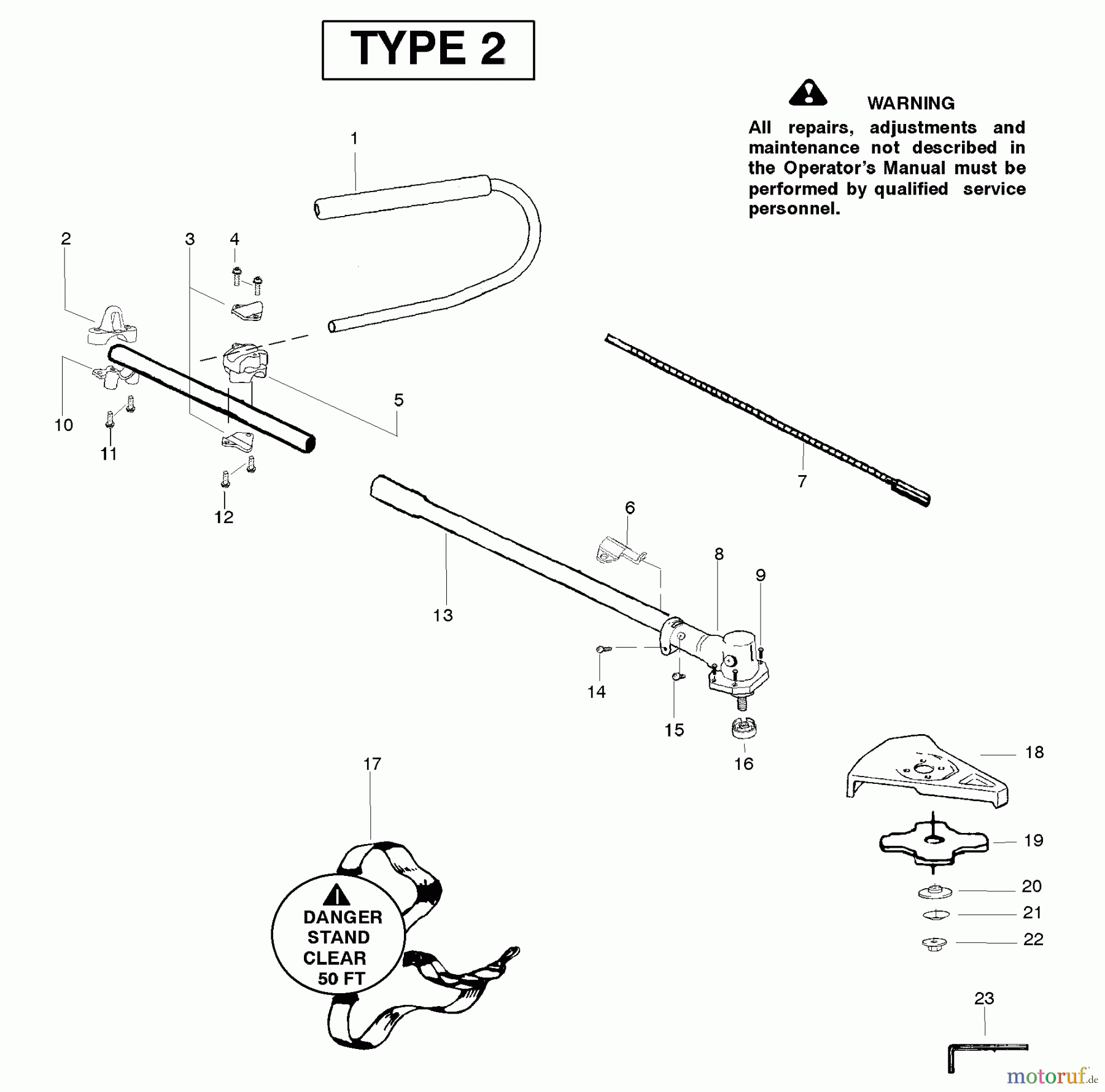  Poulan / Weed Eater Zubehör U4000C (Type 2) - Poulan Pro Brush-Cutter Attachment Brush-Cutter Attachment Assembly Type 2