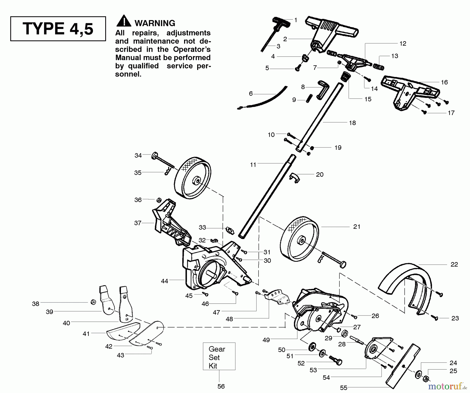 Poulan / Weed Eater Kantenschneider PE550 (Type 4) - Weed Eater Edger Handle & Controls Type 4-5
