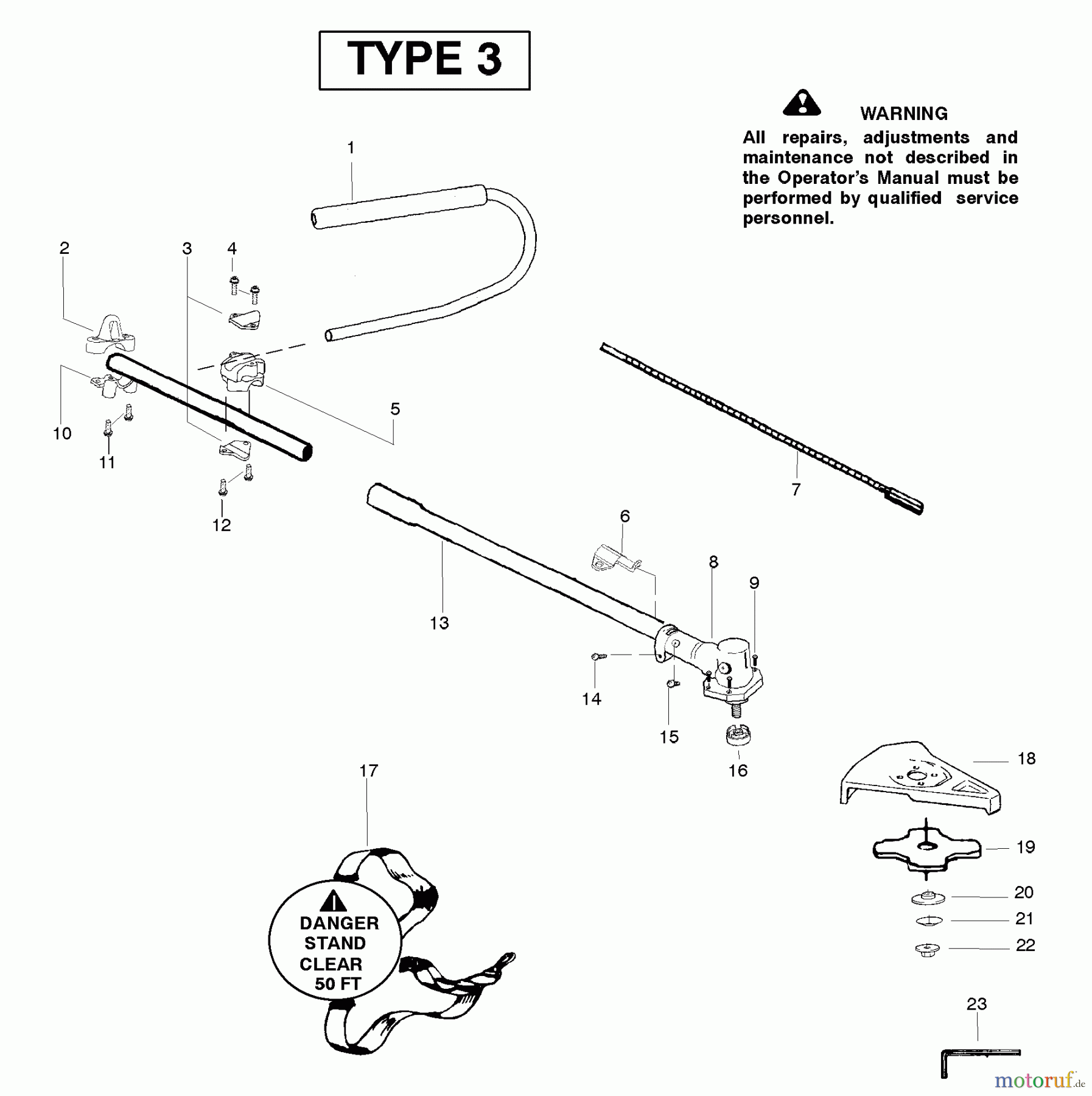 Poulan / Weed Eater Zubehör U4000C (Type 3) - Poulan Pro Brush-Cutter Attachment Brush-Cutter Attachment Assembly Type 3