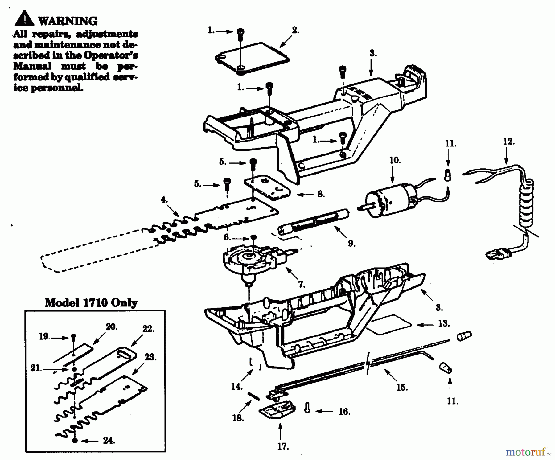 Poulan / Weed Eater Heckenscheren CHT1700 - Paramount Cordless Hedge Trimmer HEDGE TRIMMER ASSEMBLY