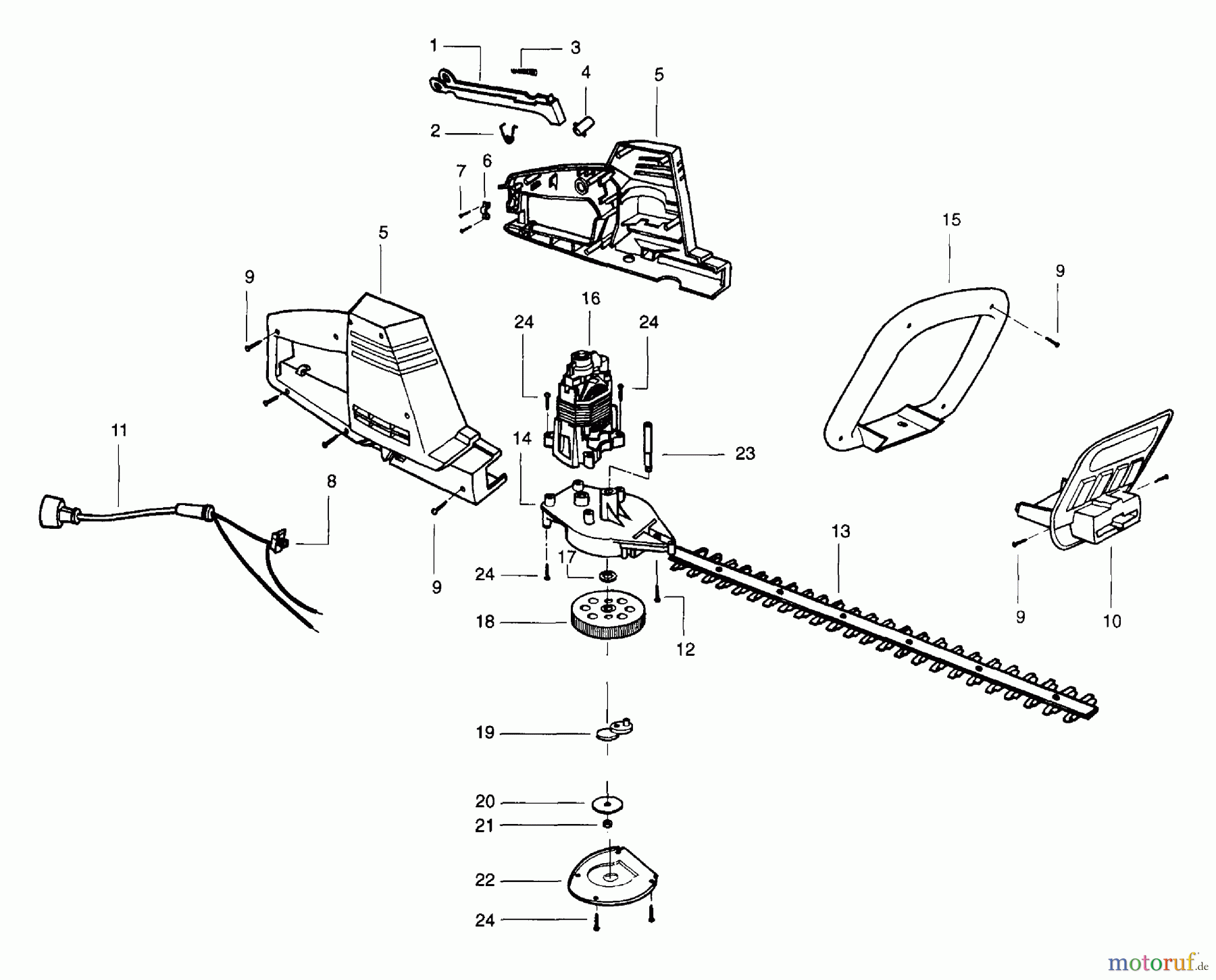 Poulan / Weed Eater Heckenscheren EHT-18D - Weed Eater Electric Hedge Trimmer Electric Hedgetrimmer Assembly