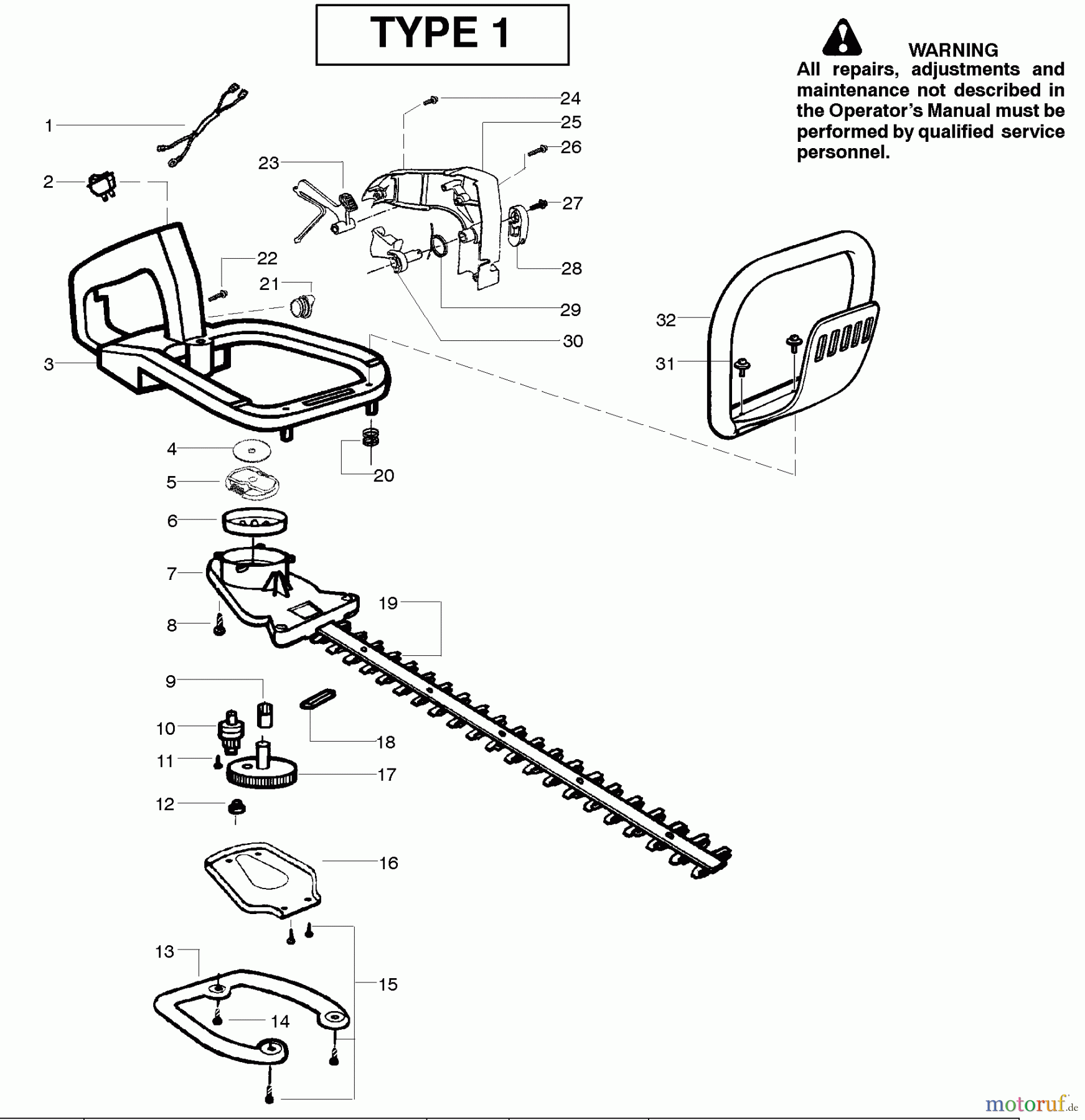 Poulan / Weed Eater Heckenscheren GHT195LE (Type 1) - Weed Eater Hedge Trimmer Cutting Equipment Type 1