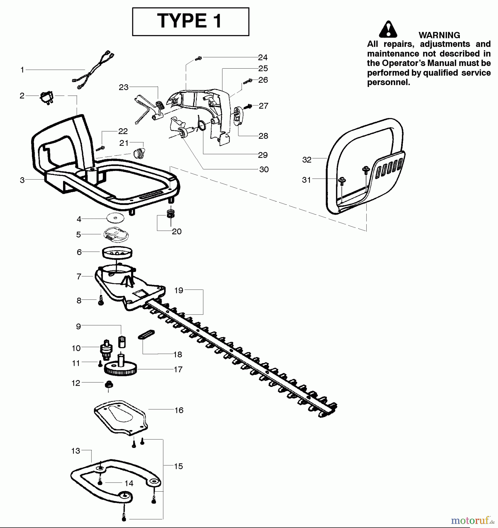  Poulan / Weed Eater Heckenscheren GHT225LE (Type 1) - Weed Eater Hedge Trimmer Cutting Equipment Type 1