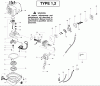 Poulan / Weed Eater GHT225LE (Type 1) - Weed Eater Hedge Trimmer Ersatzteile Engine Type 1-2