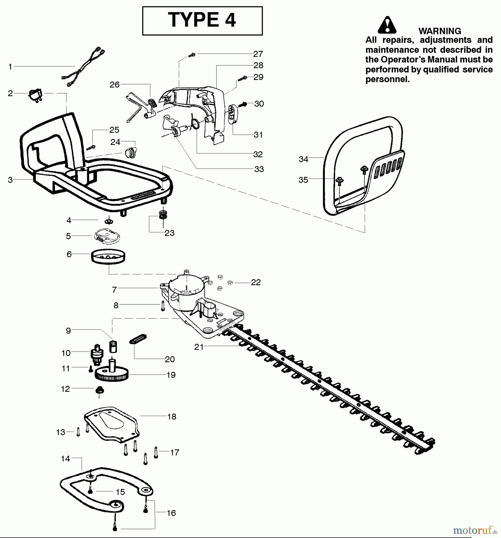  Poulan / Weed Eater Heckenscheren GHT225LE (Type 4) - Weed Eater Hedge Trimmer Cutting Equipment Type 4